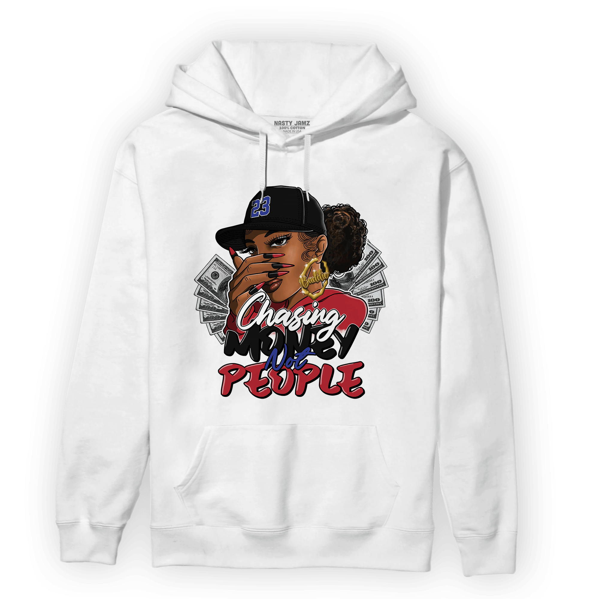 Playoffs 8s Hoodie Match Melanin Chasing Money - NastyJamz
