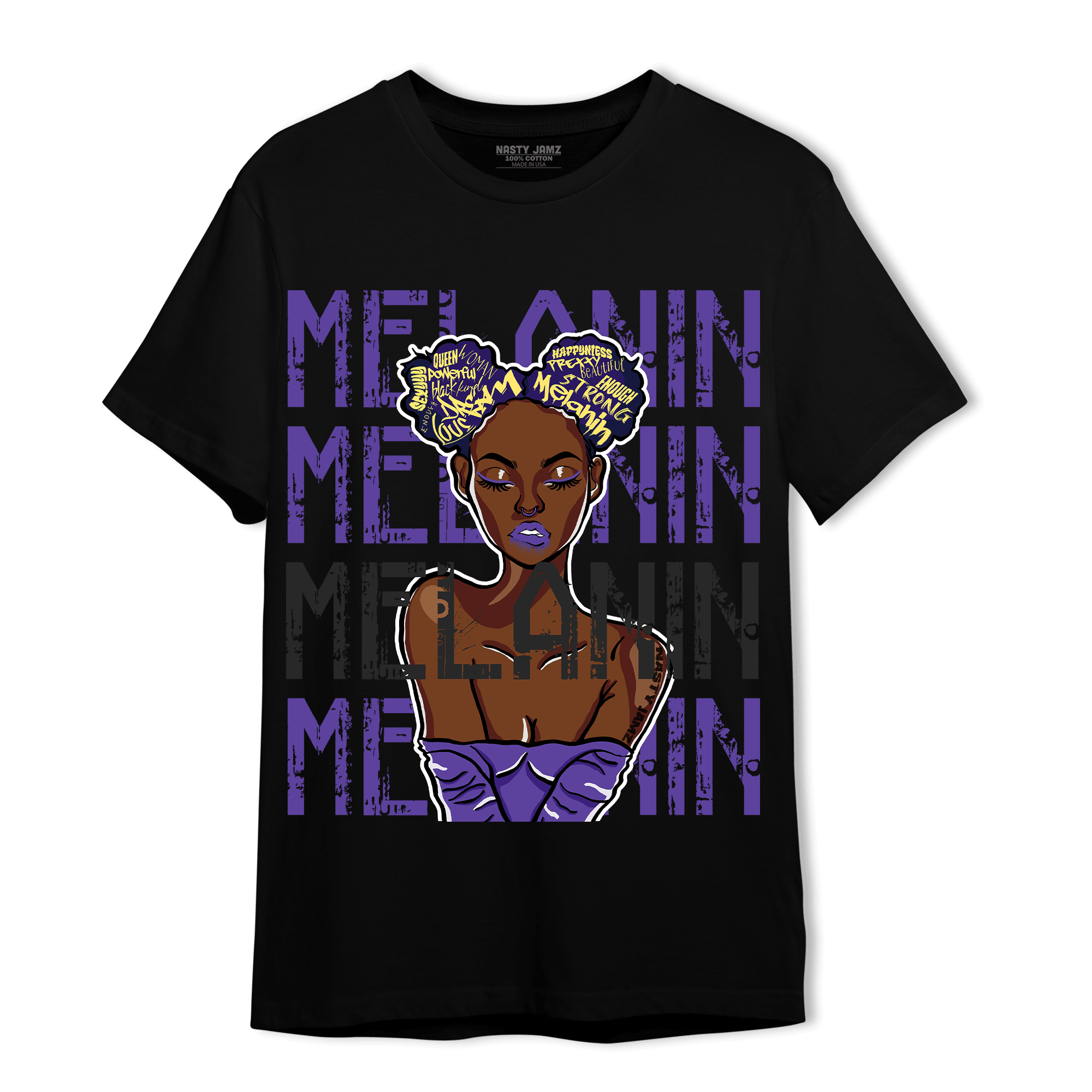 Field Purple 12s T Shirt Match Melanin Girl - NastyJamz