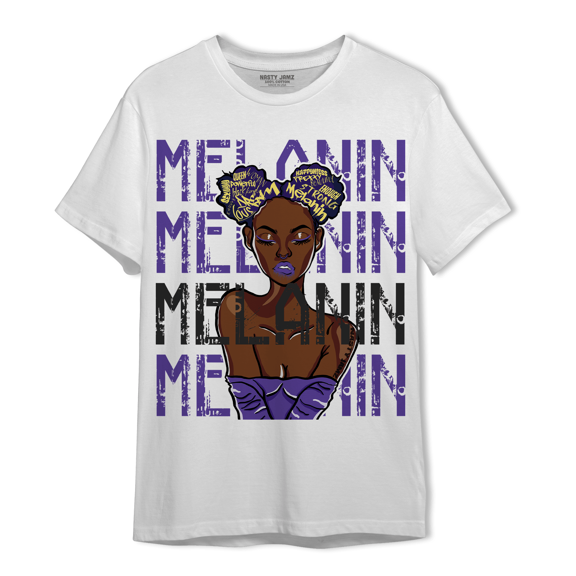 Field Purple 12s T Shirt Match Melanin Girl - NastyJamz
