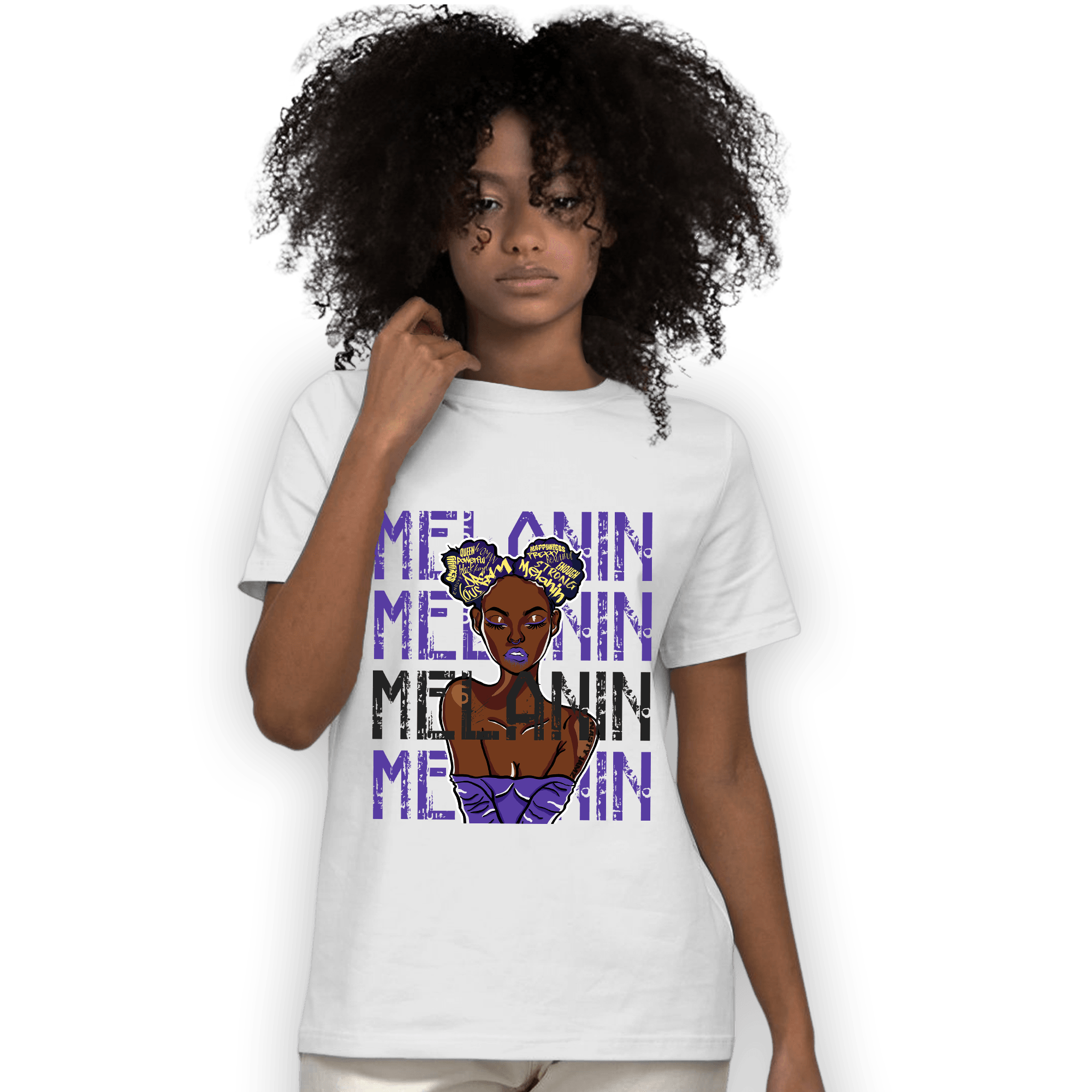 Field Purple 12s T Shirt Match Melanin Girl - NastyJamz