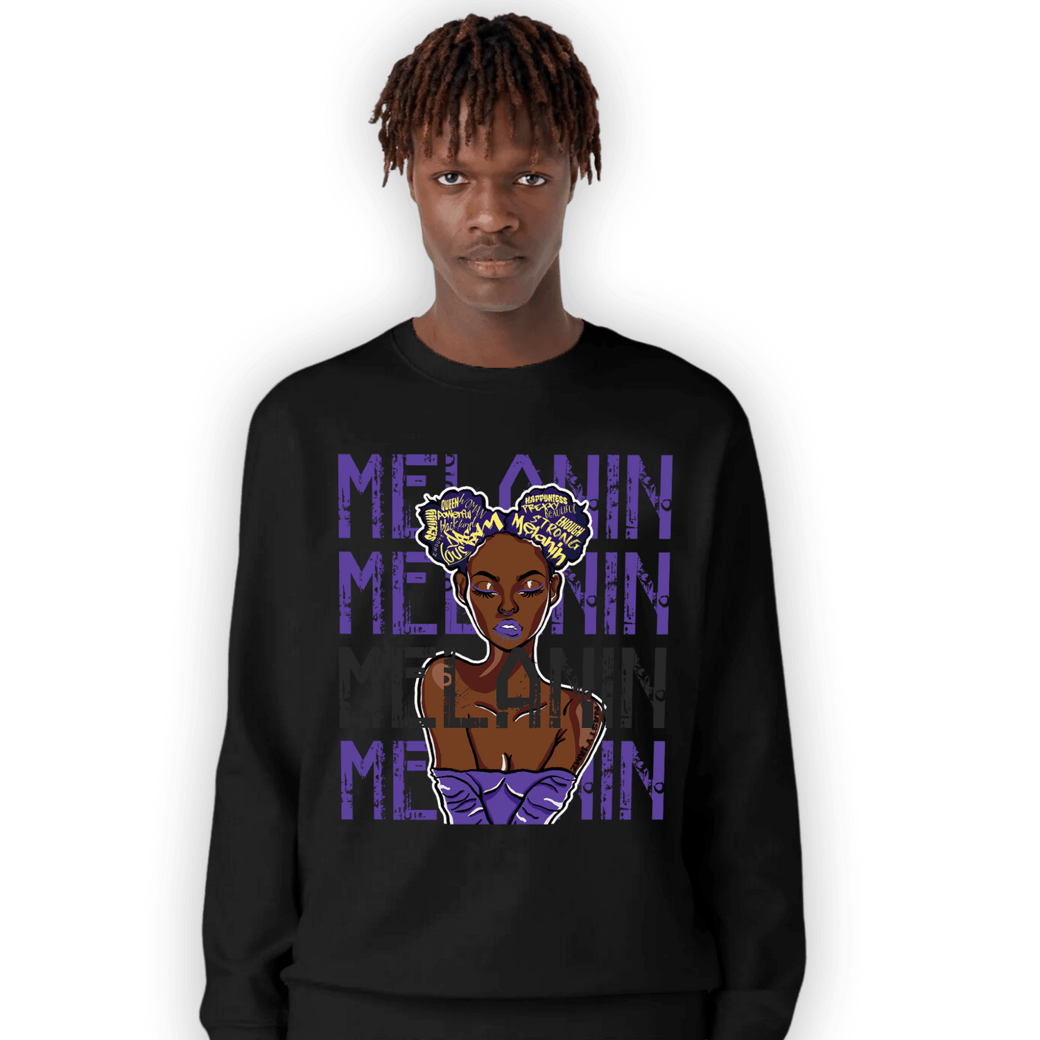 Field Purple 12s Sweatshirt Match Melanin Girl - NastyJamz