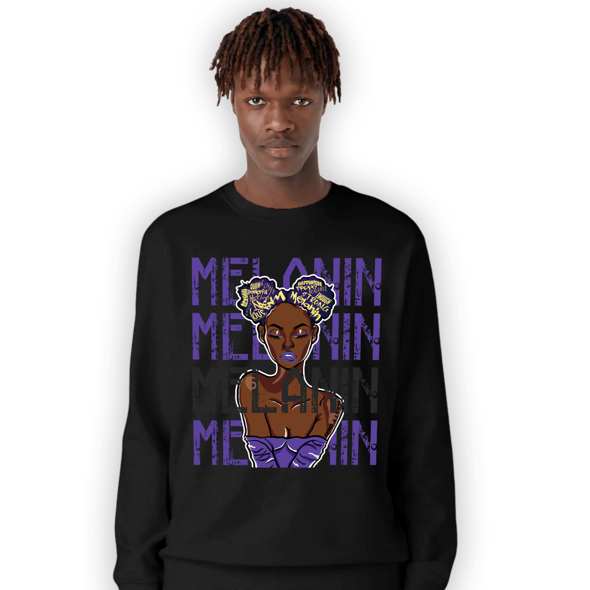 Field Purple 12s Sweatshirt Match Melanin Girl - NastyJamz