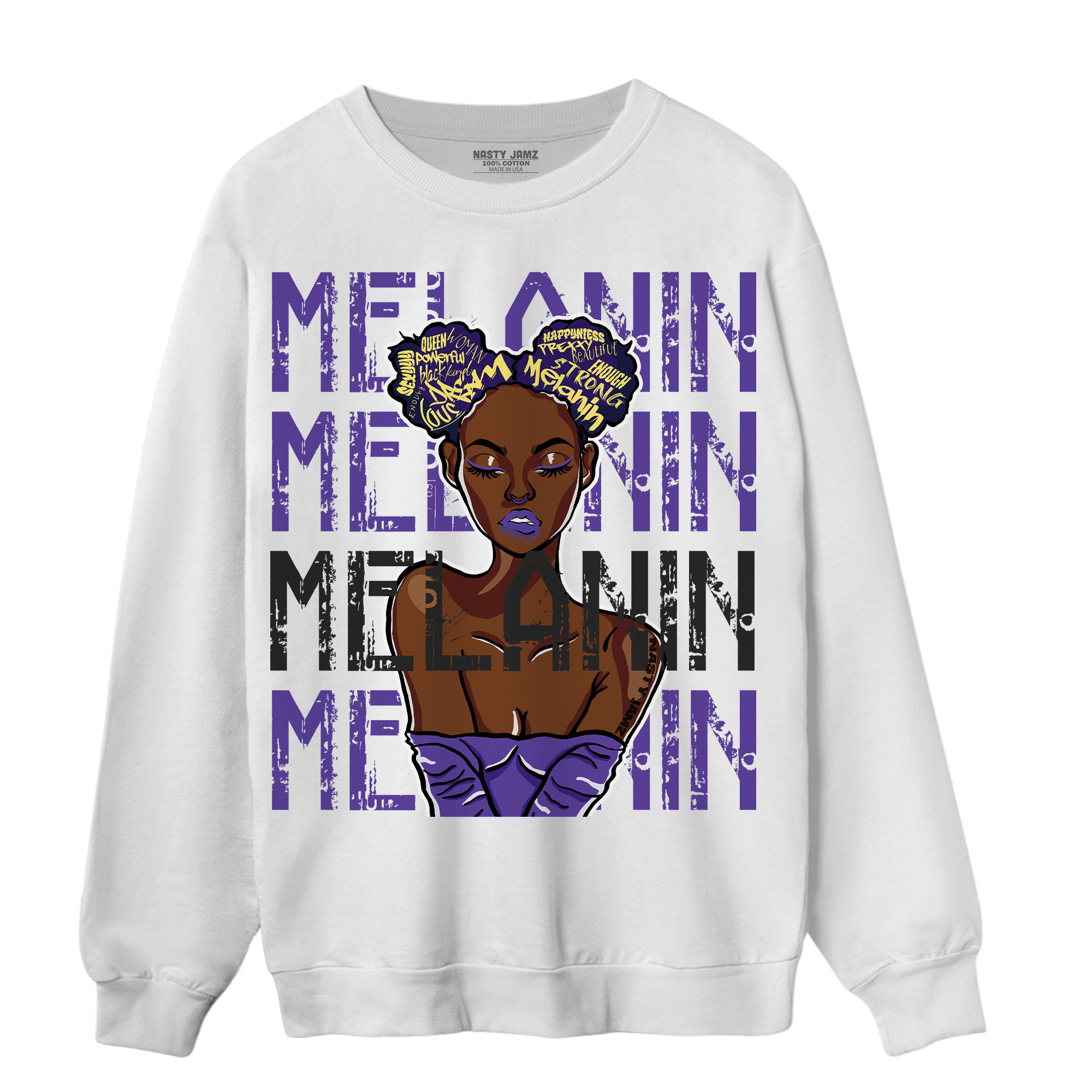 Field Purple 12s Sweatshirt Match Melanin Girl - NastyJamz