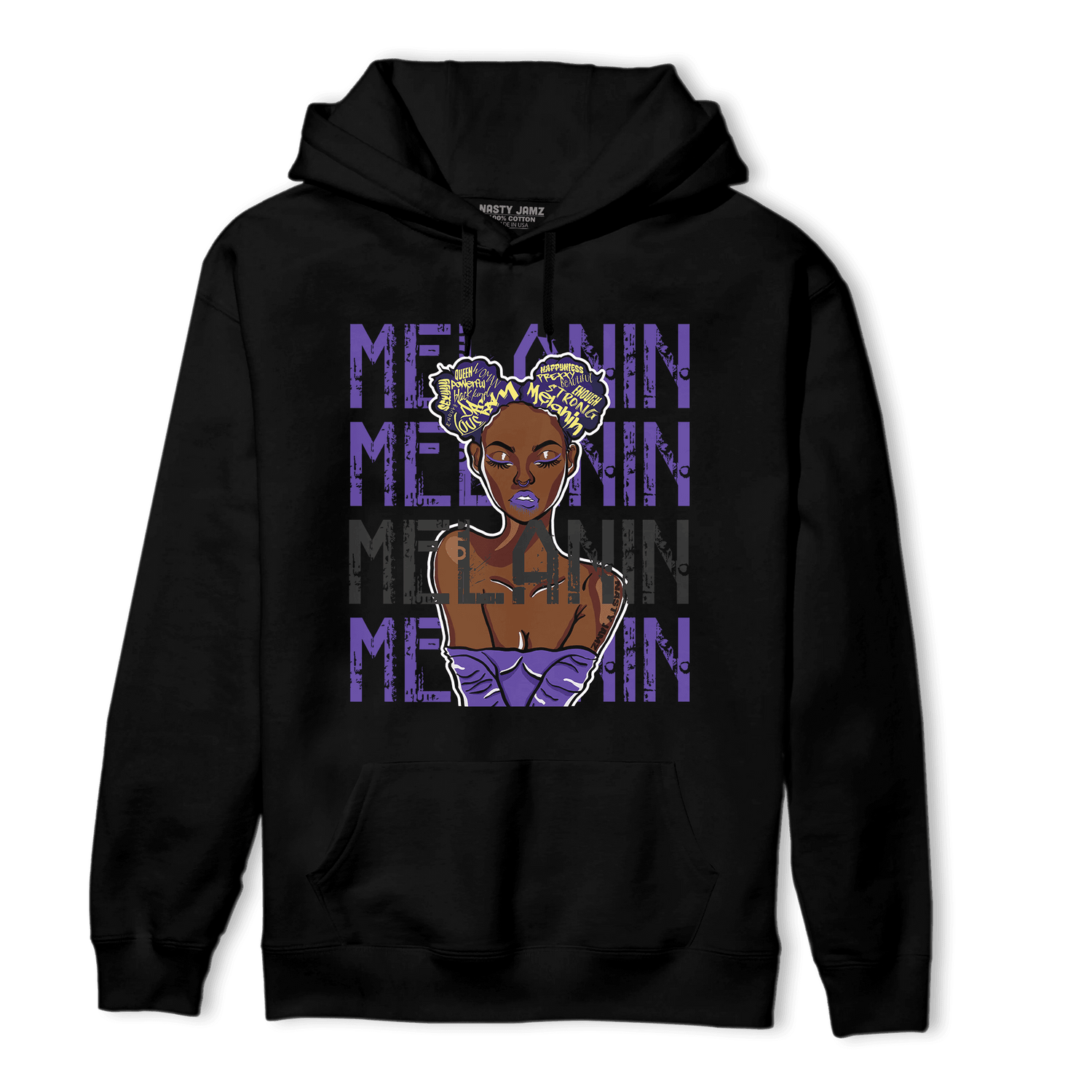 Field Purple 12s Hoodie Match Melanin Girl - NastyJamz