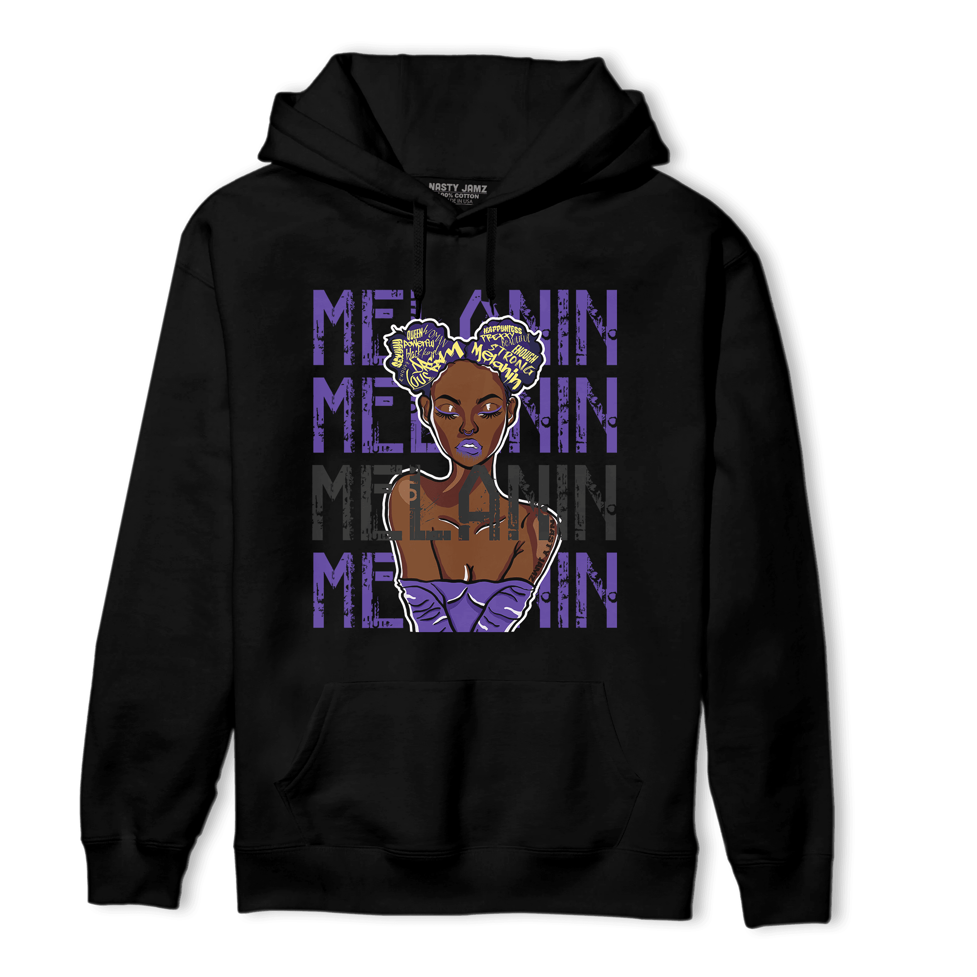Field Purple 12s Hoodie Match Melanin Girl - NastyJamz
