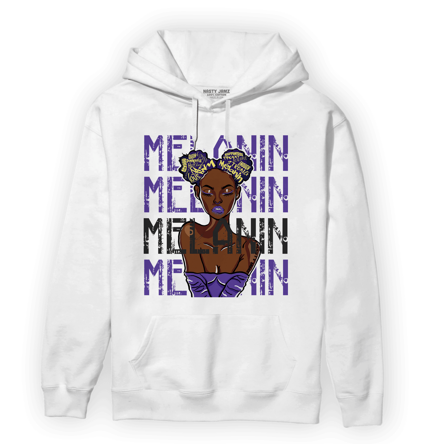 Field Purple 12s Hoodie Match Melanin Girl - NastyJamz