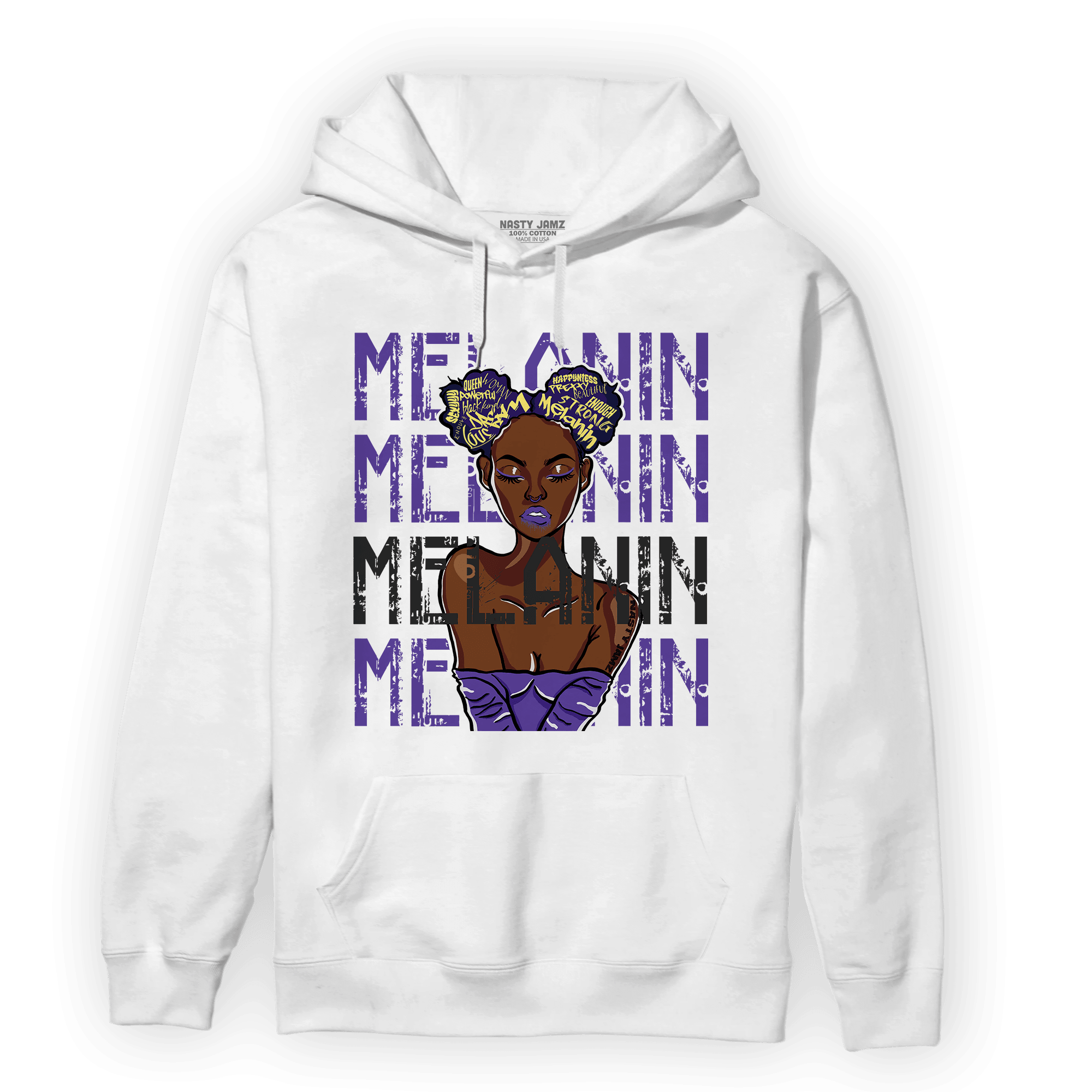 Field Purple 12s Hoodie Match Melanin Girl - NastyJamz