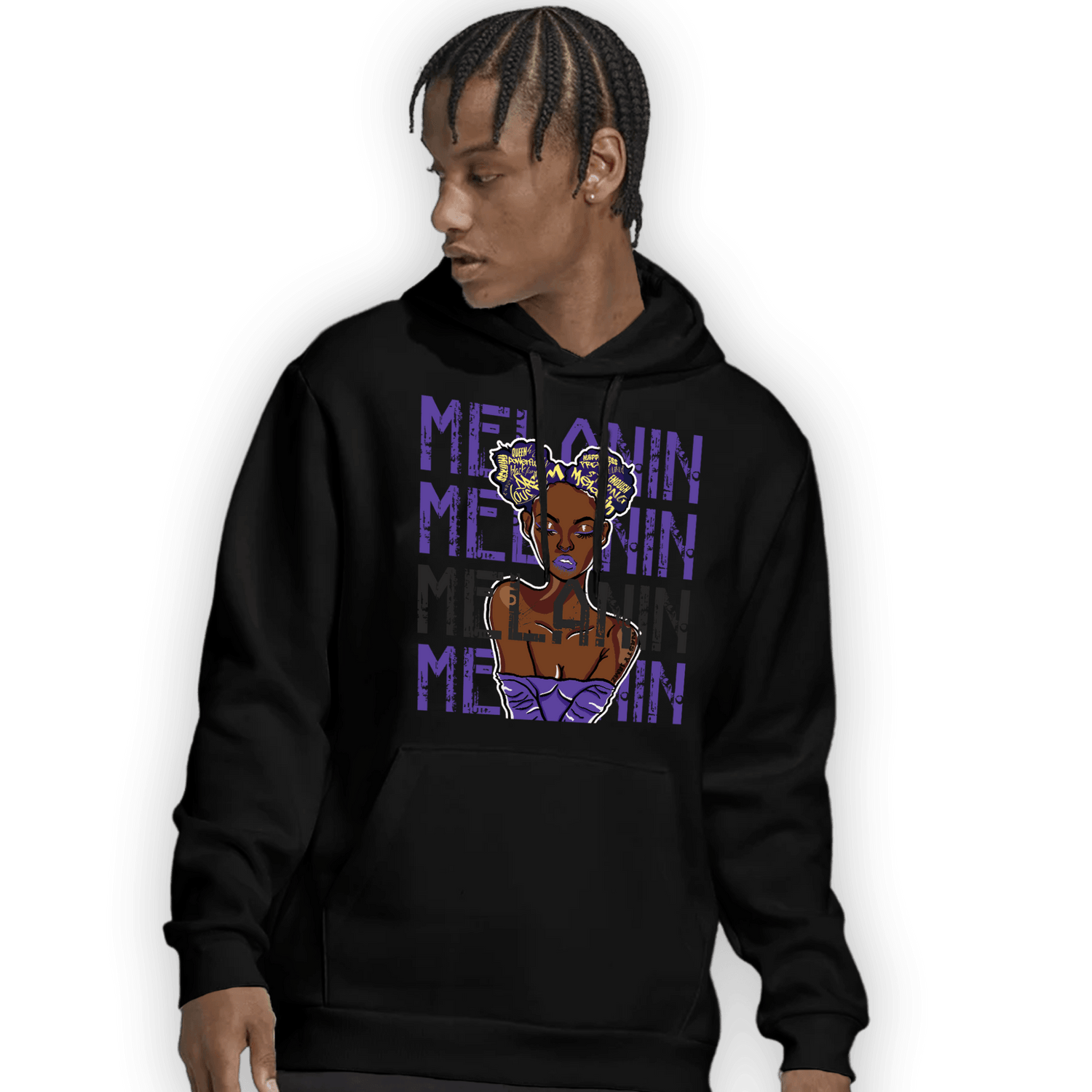 Field Purple 12s Hoodie Match Melanin Girl - NastyJamz