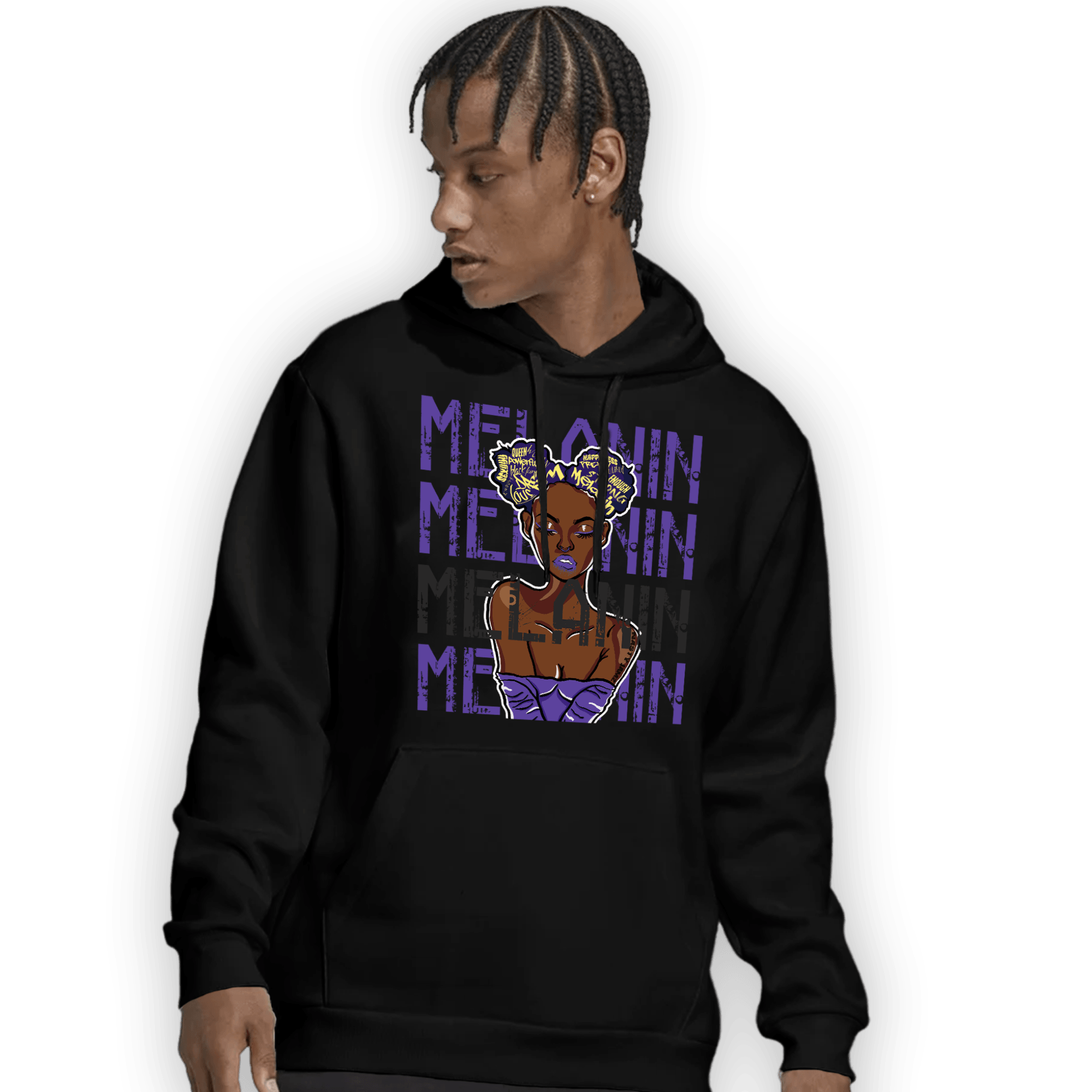 Field Purple 12s Hoodie Match Melanin Girl - NastyJamz
