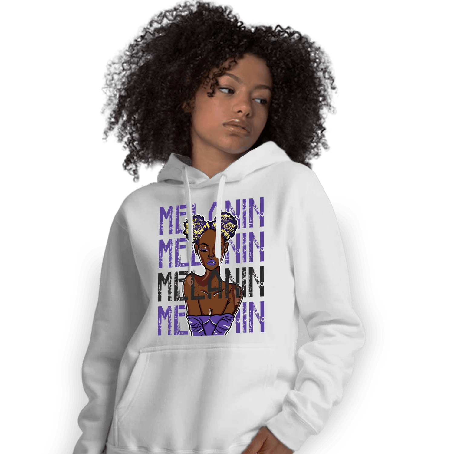 Field Purple 12s Hoodie Match Melanin Girl - NastyJamz