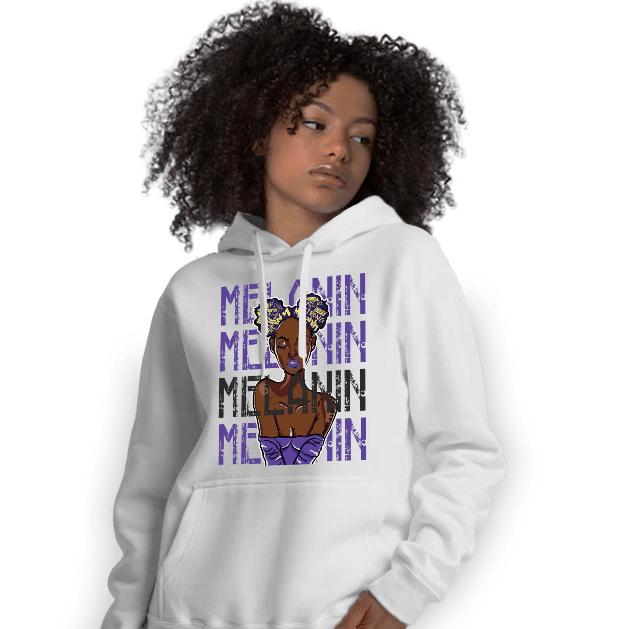 Field Purple 12s Hoodie Match Melanin Girl - NastyJamz