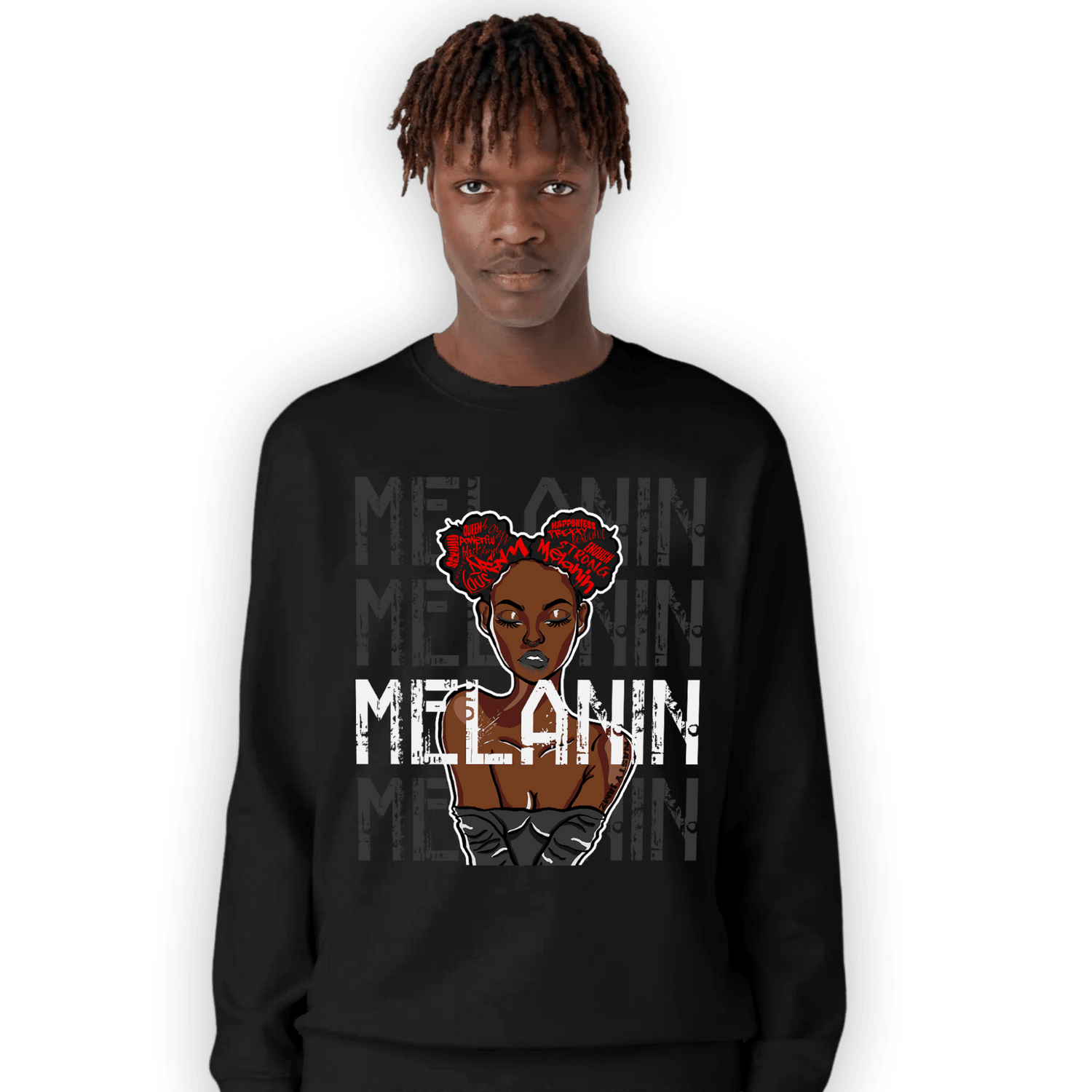Black White 14s Sweatshirt Match Melanin Girl - NastyJamz
