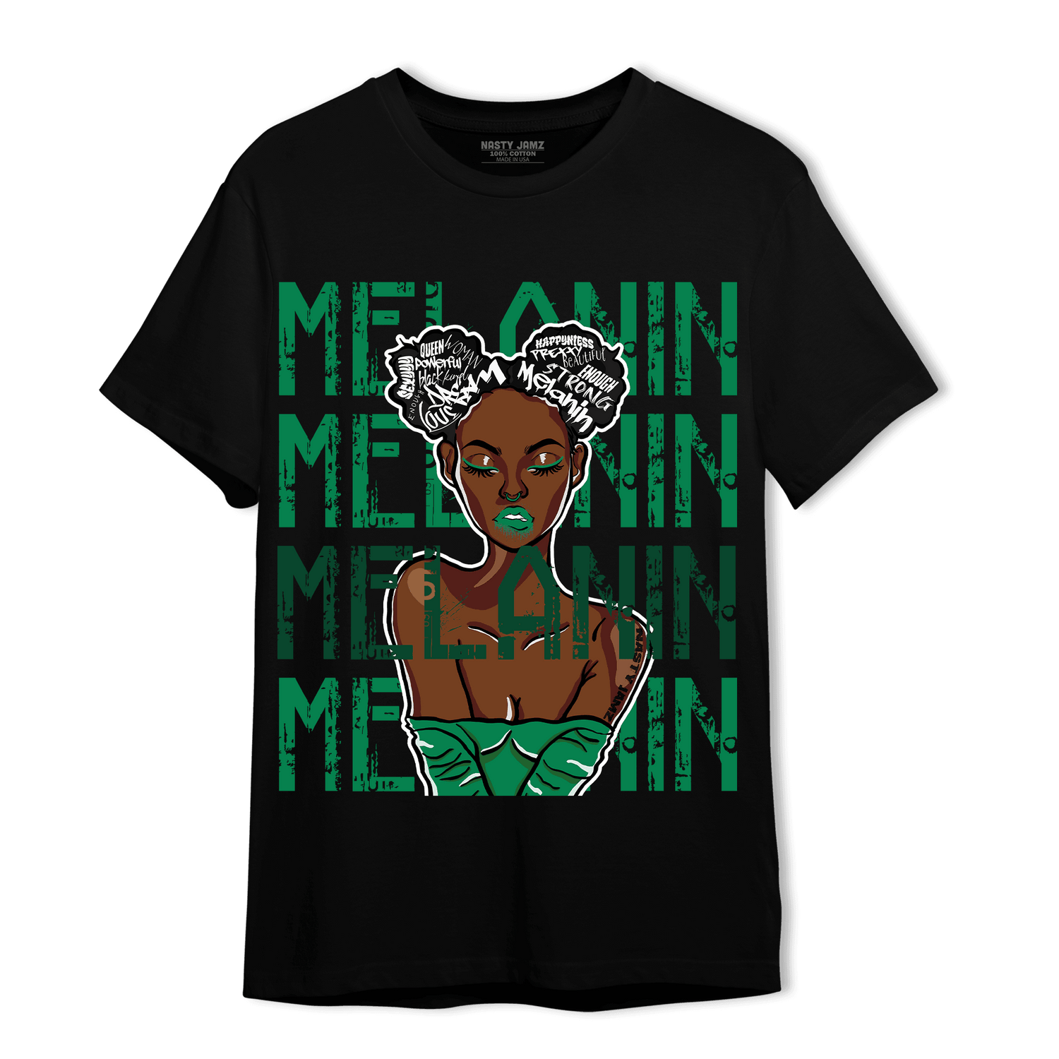 Celtic Lucky Green 1s T Shirt Match Melanin Girl - NastyJamz