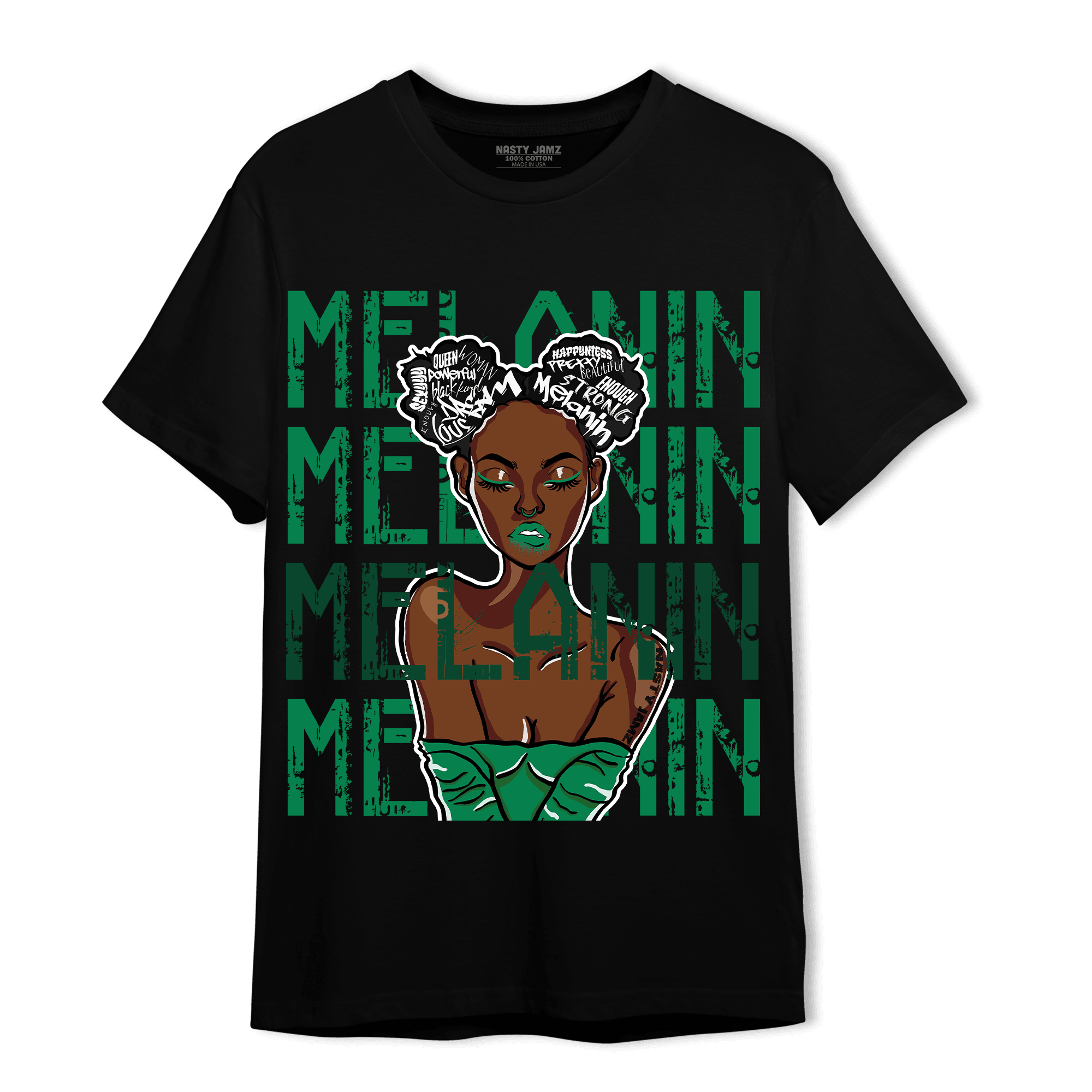 Celtic Lucky Green 1s T Shirt Match Melanin Girl - NastyJamz