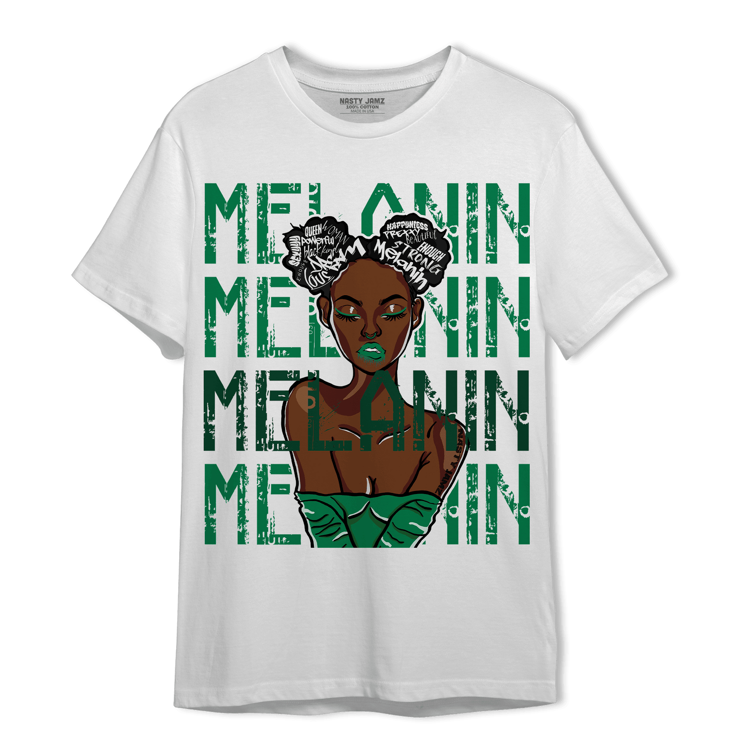 Celtic Lucky Green 1s T Shirt Match Melanin Girl - NastyJamz