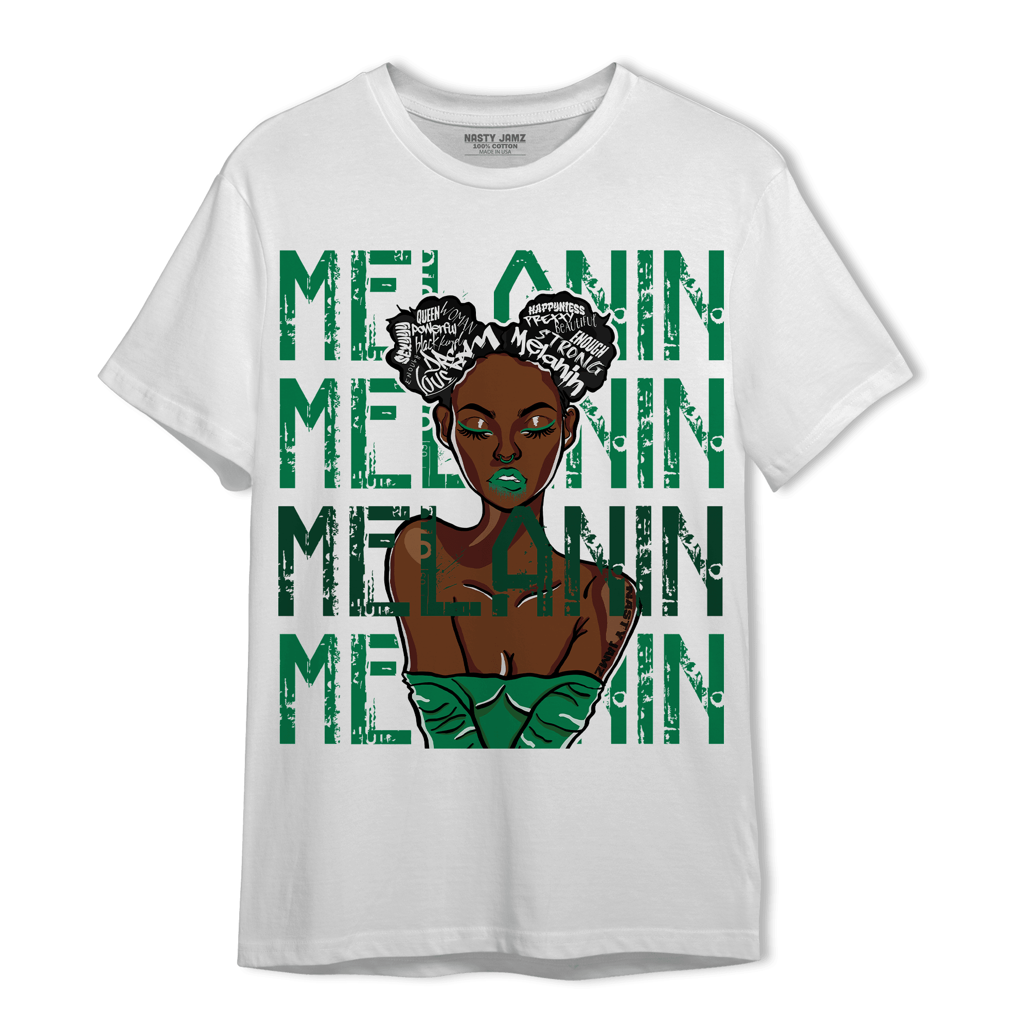 Celtic Lucky Green 1s T Shirt Match Melanin Girl - NastyJamz