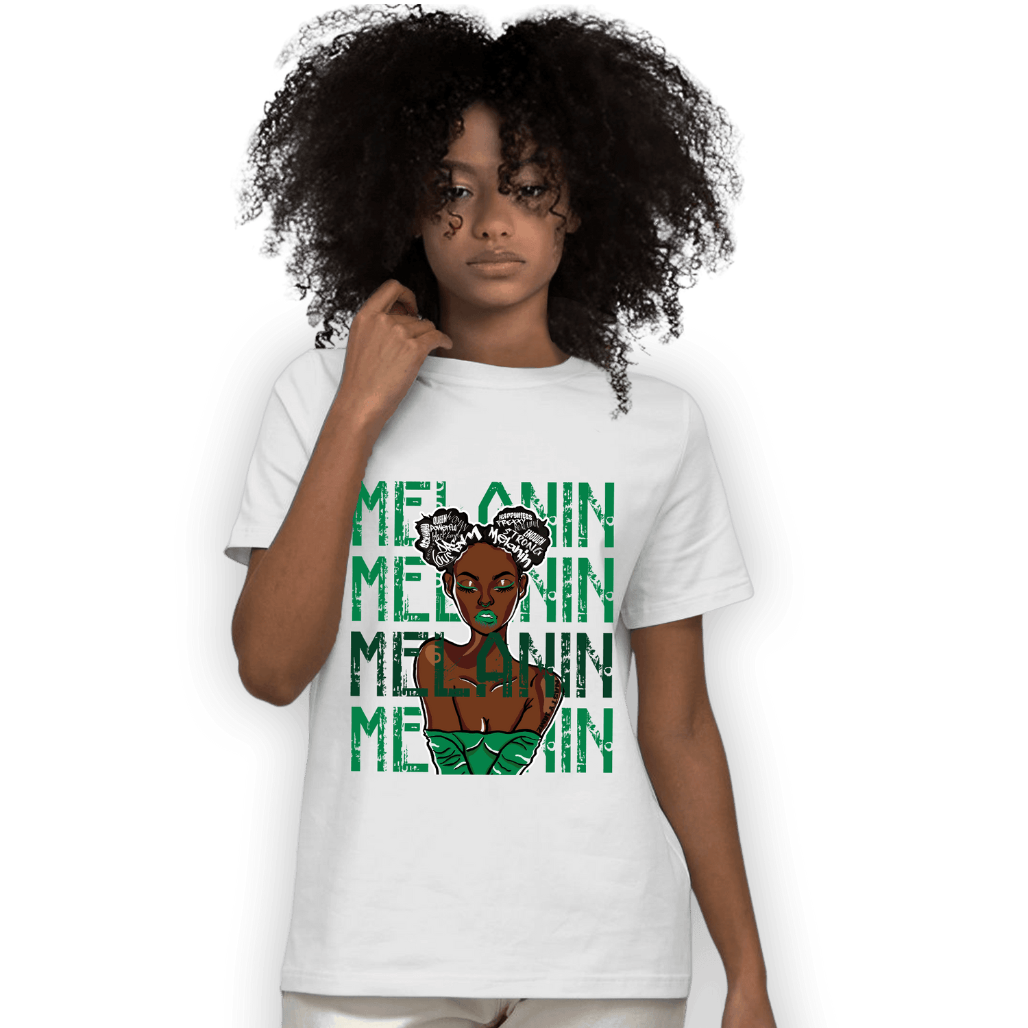 Celtic Lucky Green 1s T Shirt Match Melanin Girl - NastyJamz