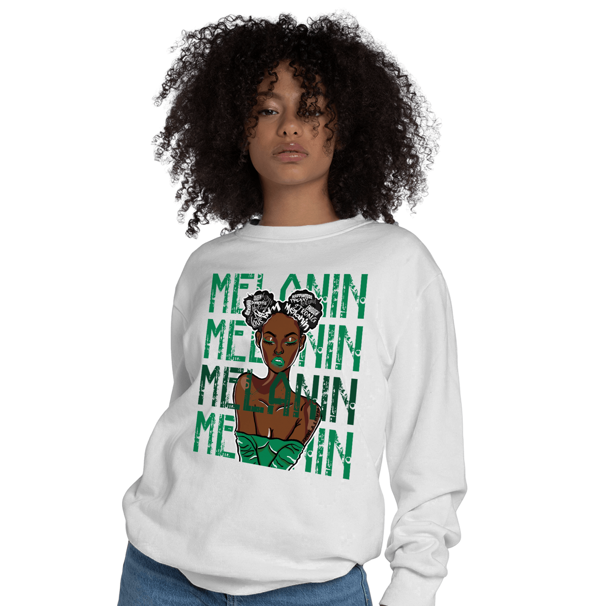 Celtic Lucky Green 1s Sweatshirt Match Melanin Girl - NastyJamz