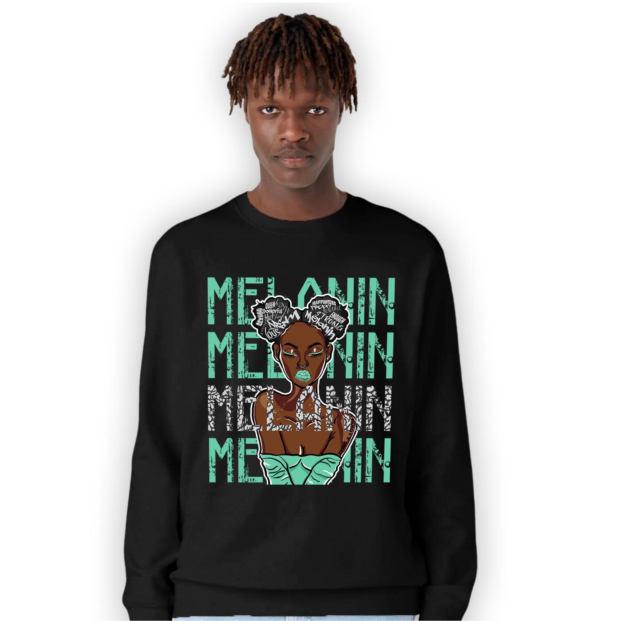 Green Glow 3s Sweatshirt Match Melanin Girl - NastyJamz