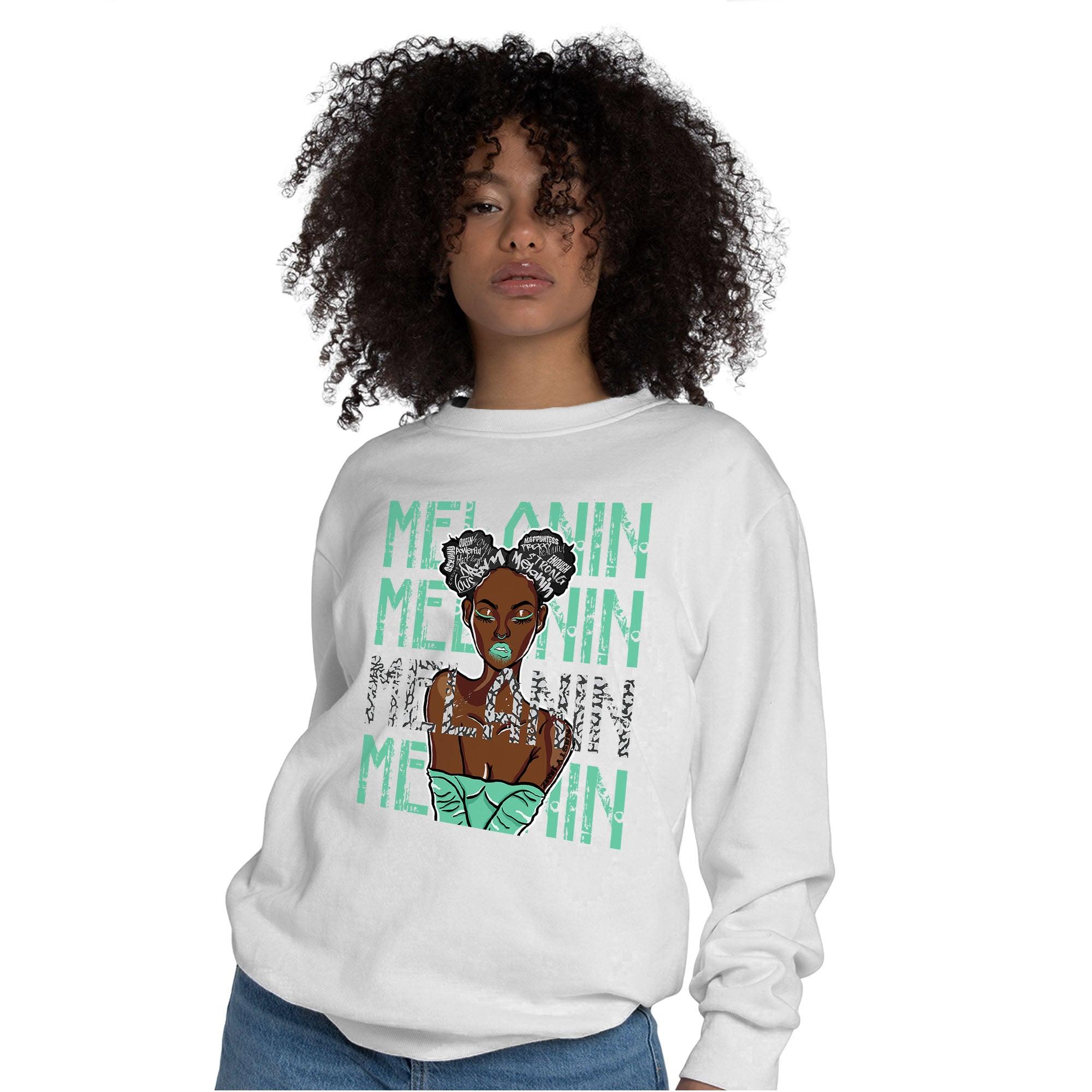 Green Glow 3s Sweatshirt Match Melanin Girl - NastyJamz