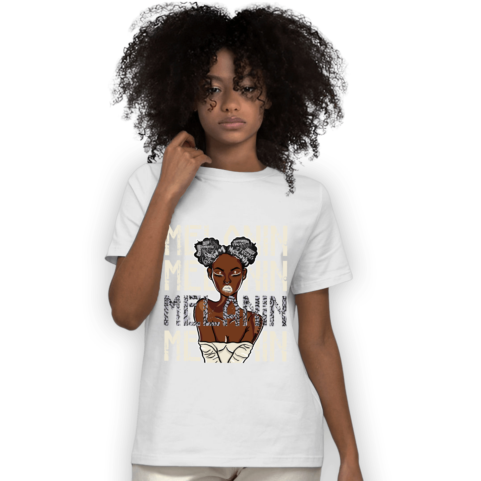Off Noir 3s T Shirt Match Melanin Girl - NastyJamz
