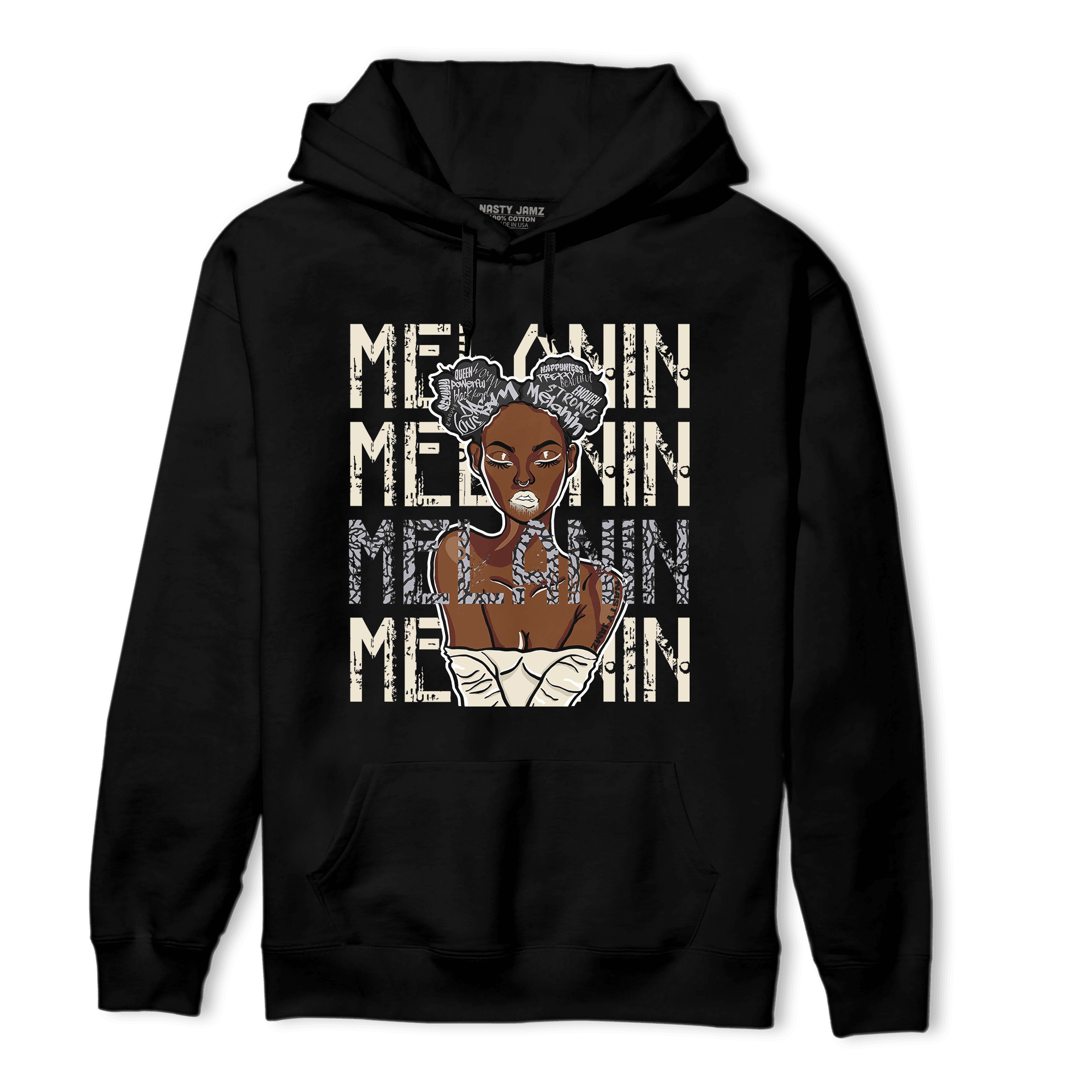 Off Noir 3s Hoodie Match Melanin Girl - NastyJamz
