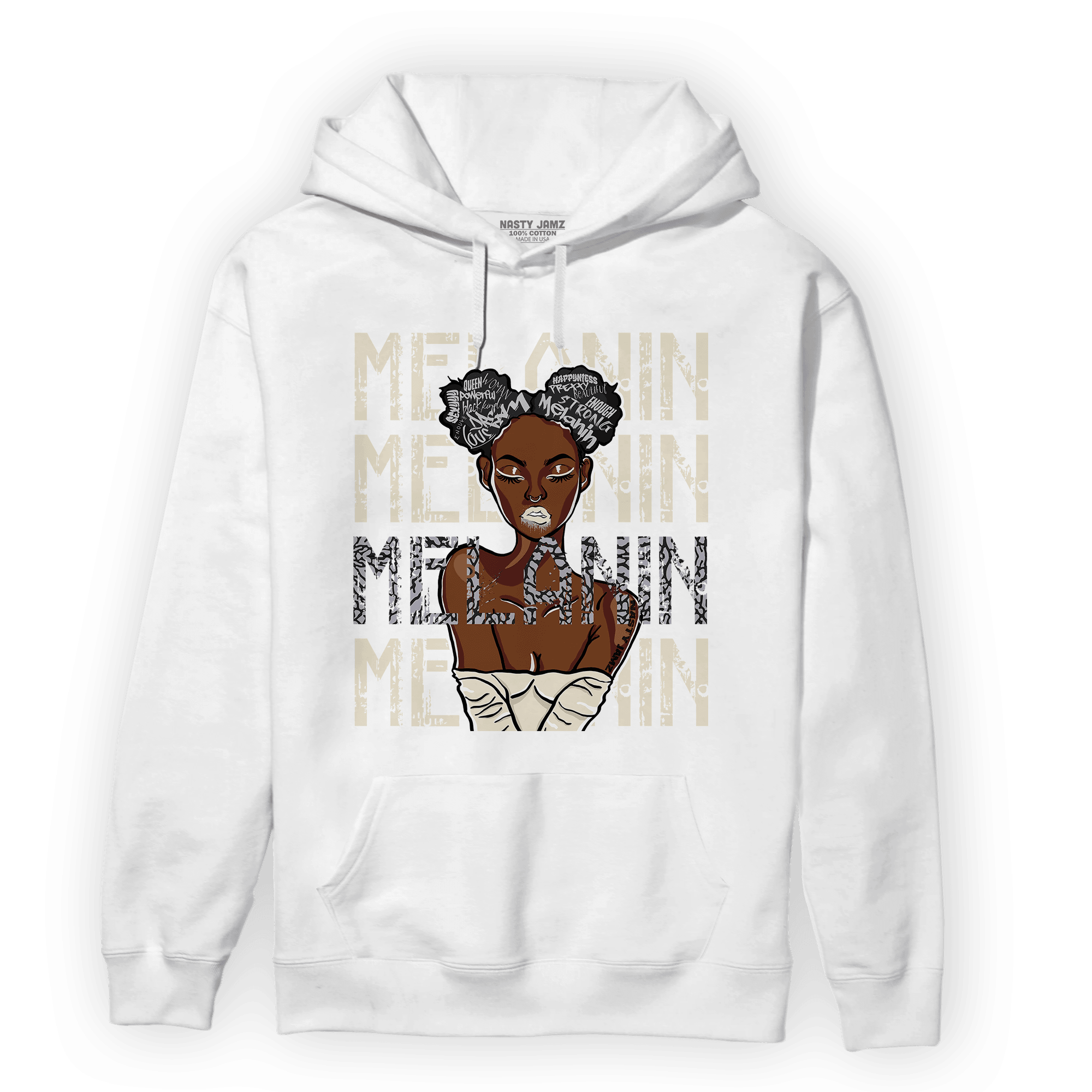 Off Noir 3s Hoodie Match Melanin Girl - NastyJamz