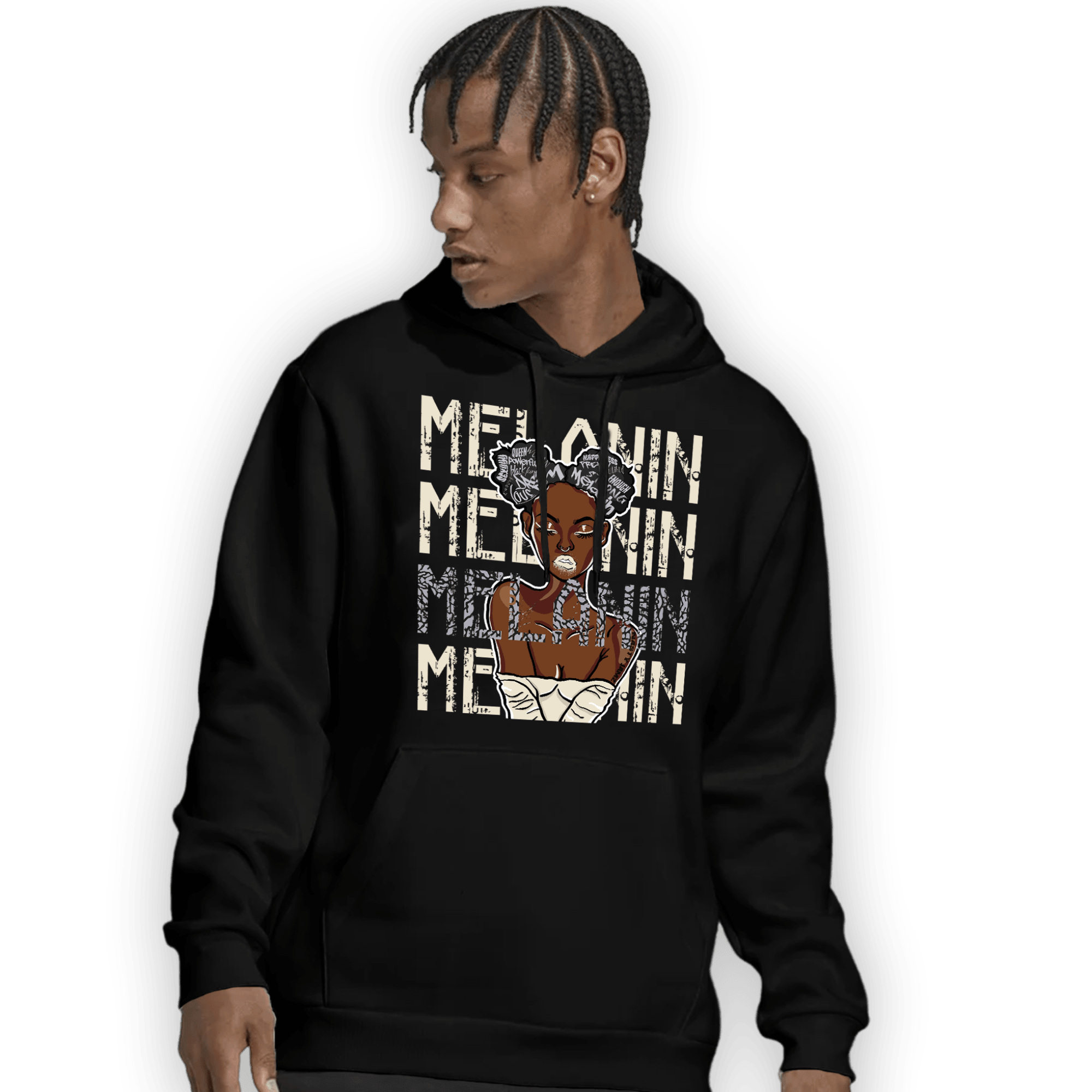 Off Noir 3s Hoodie Match Melanin Girl - NastyJamz