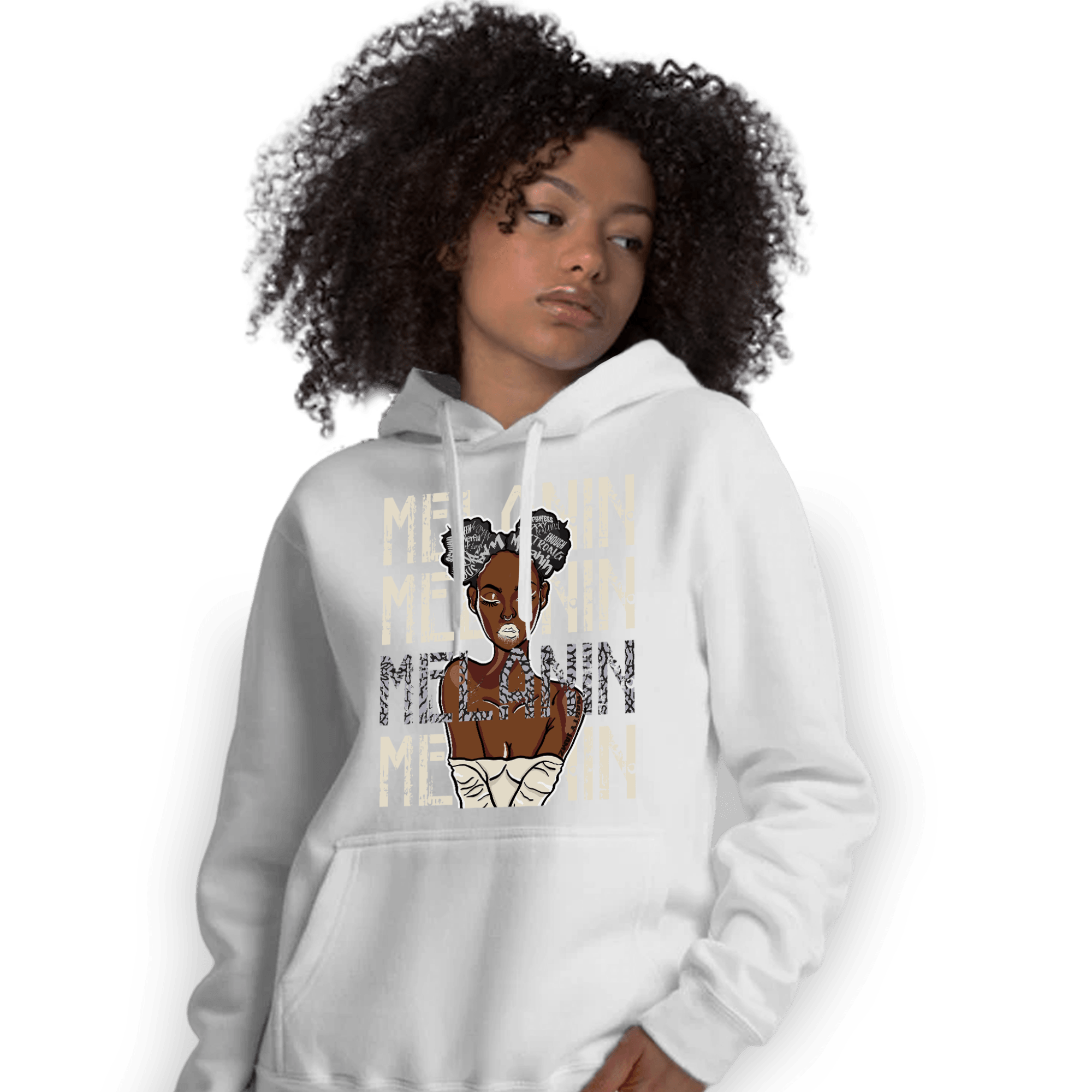 Off Noir 3s Hoodie Match Melanin Girl - NastyJamz