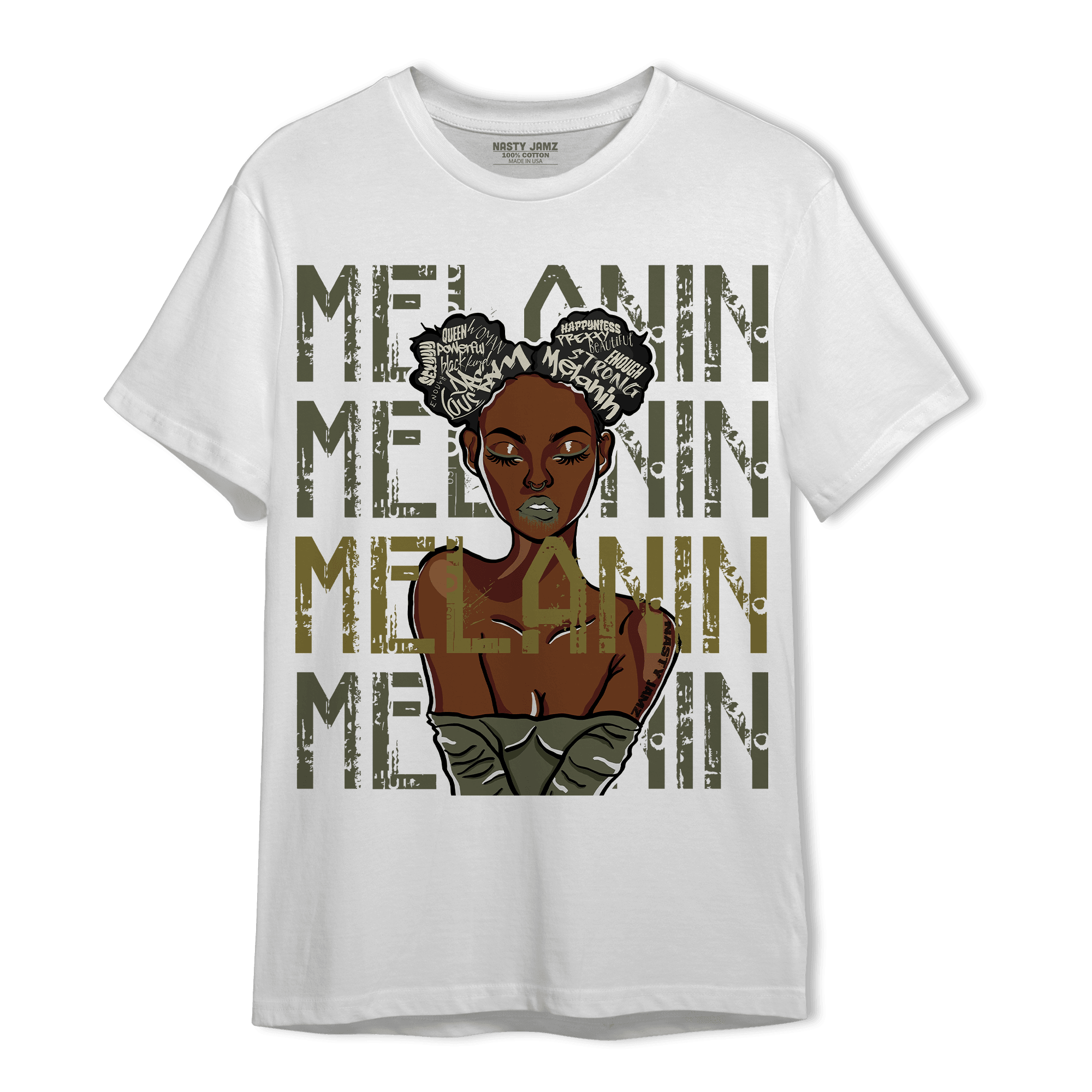 SE Craft Medium Olive 4s T Shirt Match Melanin Girl - NastyJamz