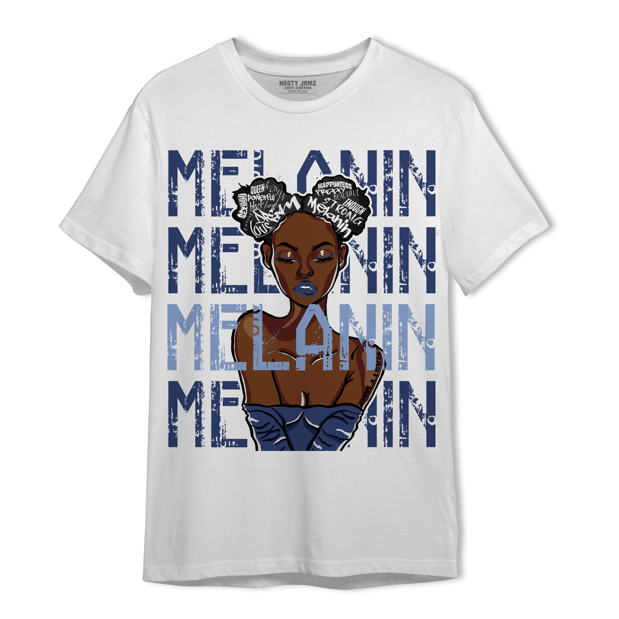 Midnight Navy 5s T Shirt Match Melanin Girl - NastyJamz