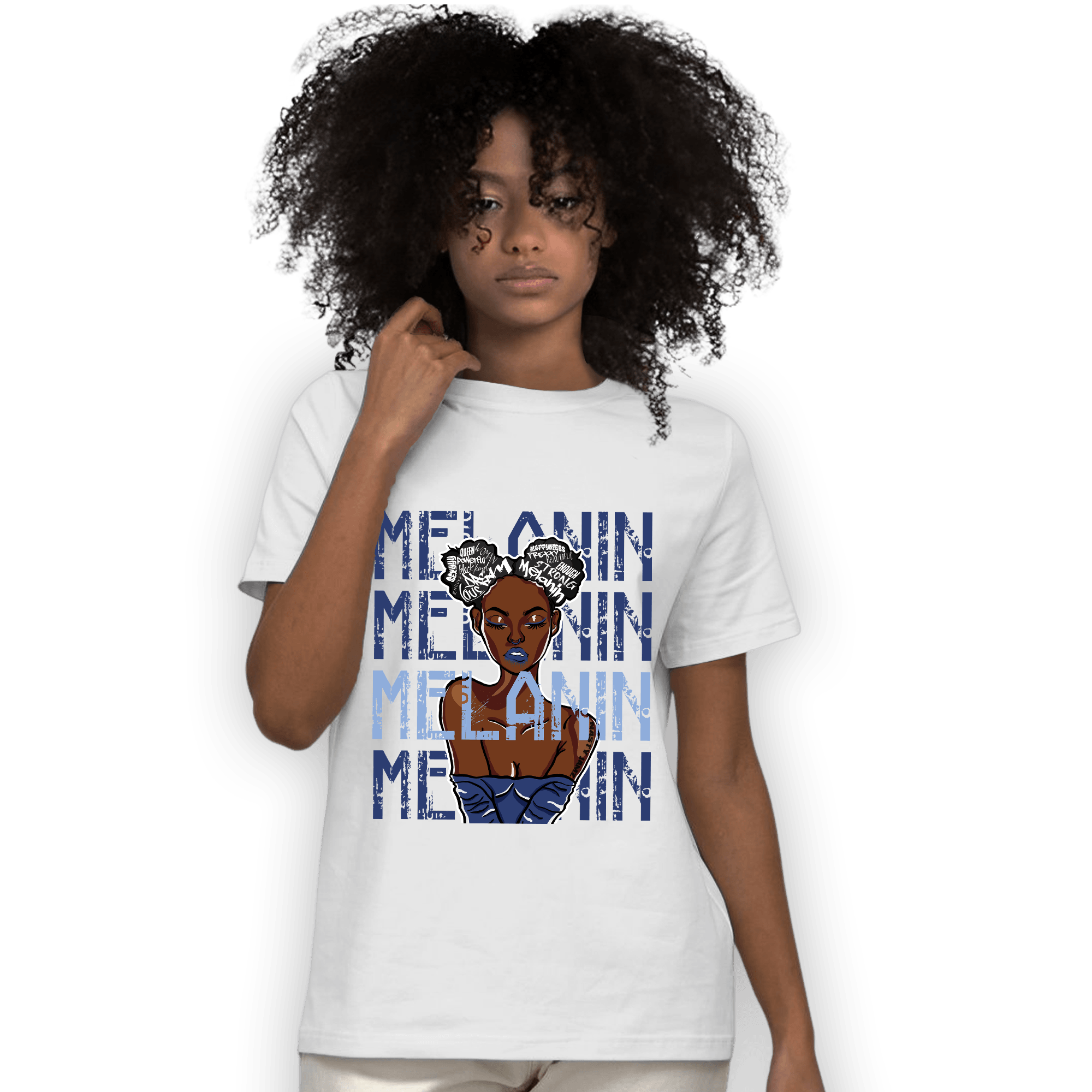Midnight Navy 5s T Shirt Match Melanin Girl - NastyJamz