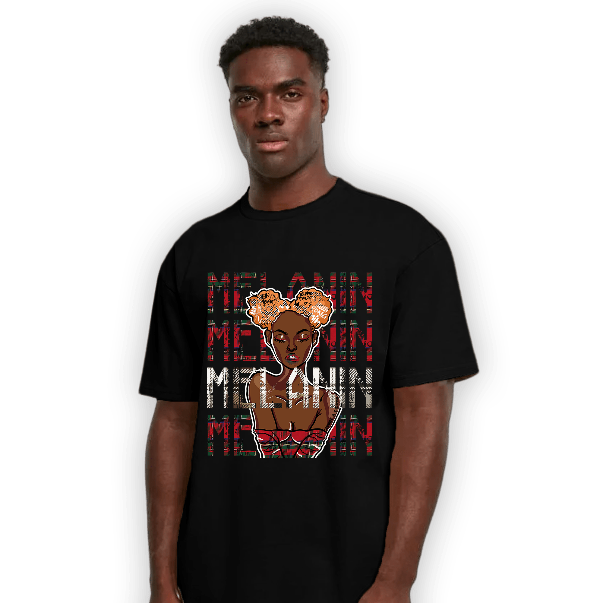 Plaid 5s T Shirt Match Melanin Girl - NastyJamz
