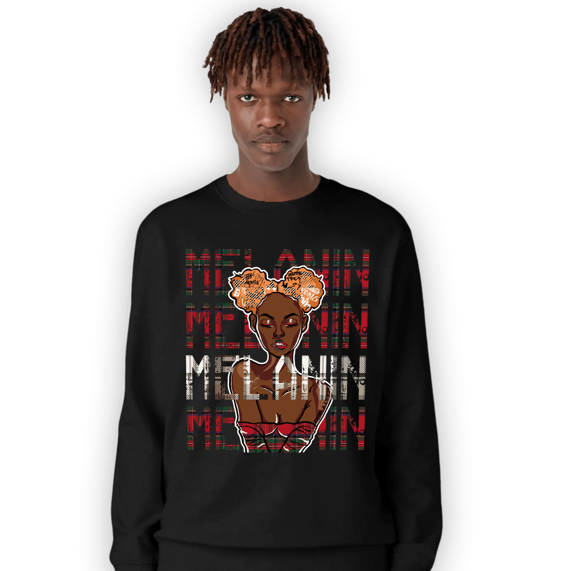 Plaid 5s Sweatshirt Match Melanin Girl - NastyJamz
