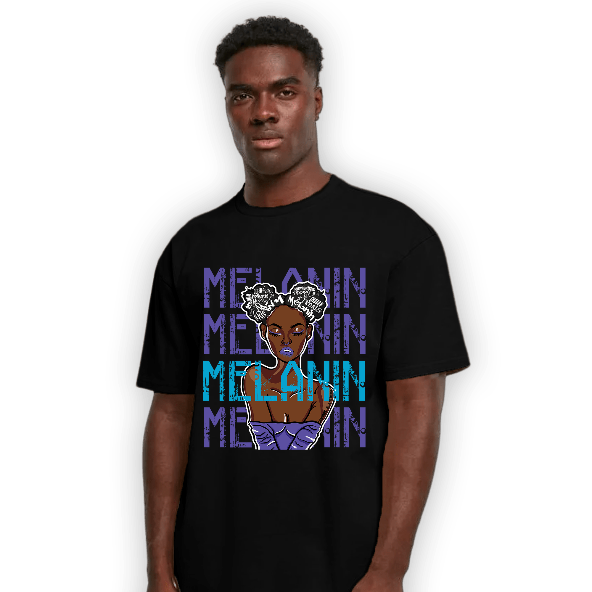 Aqua 6s T Shirt Match Melanin Girl - NastyJamz