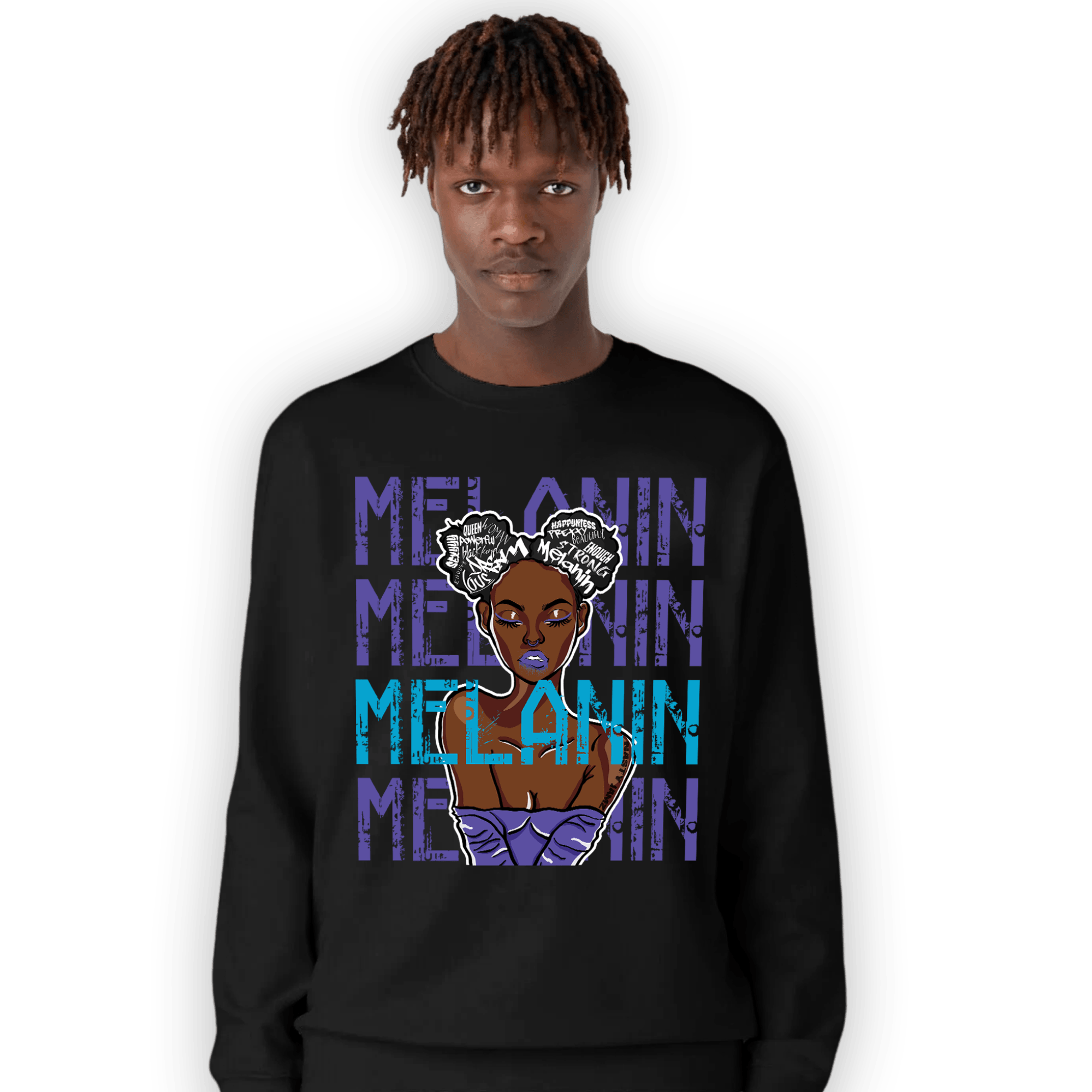 Aqua 6s Sweatshirt Match Melanin Girl - NastyJamz
