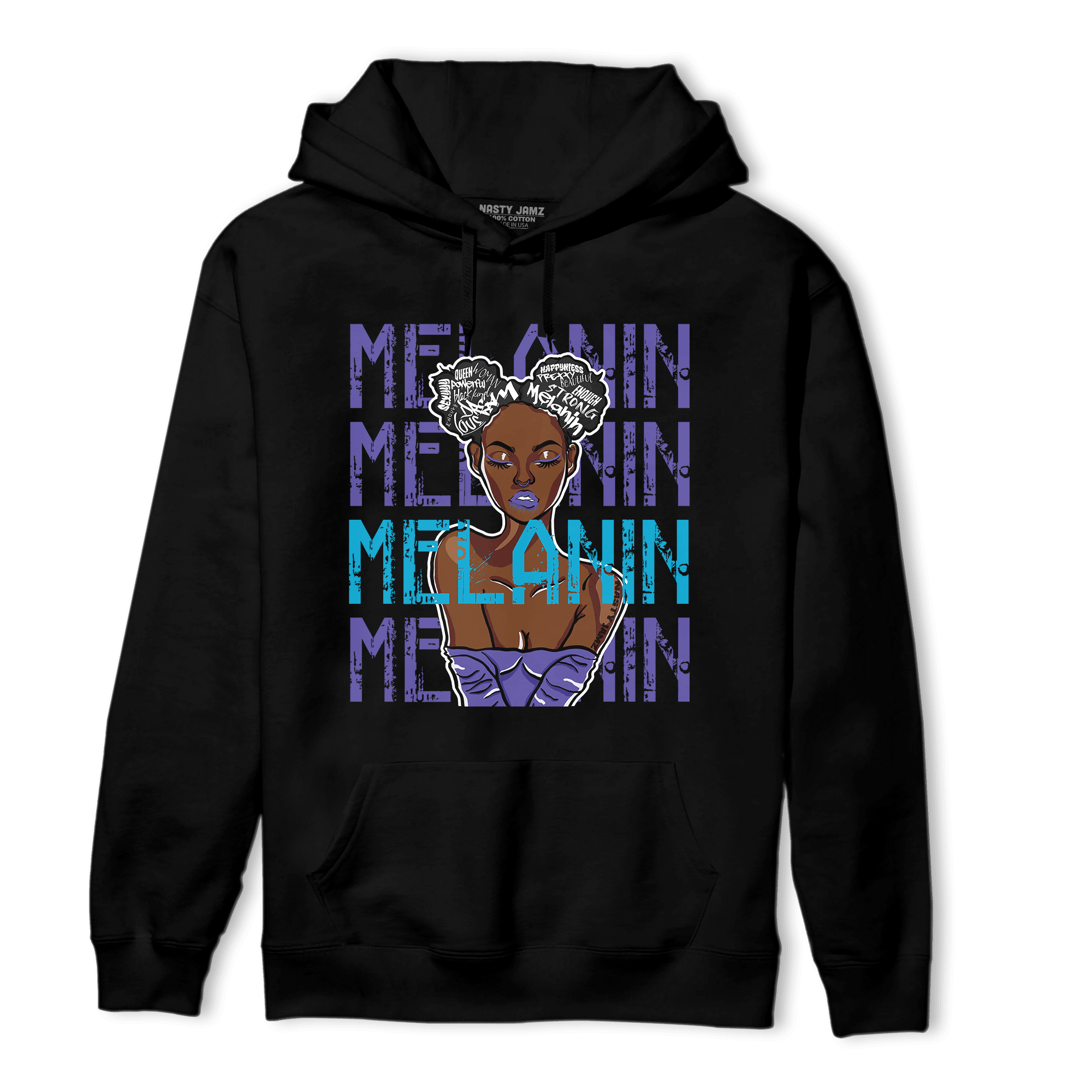 Aqua 6s Hoodie Match Melanin Girl - NastyJamz