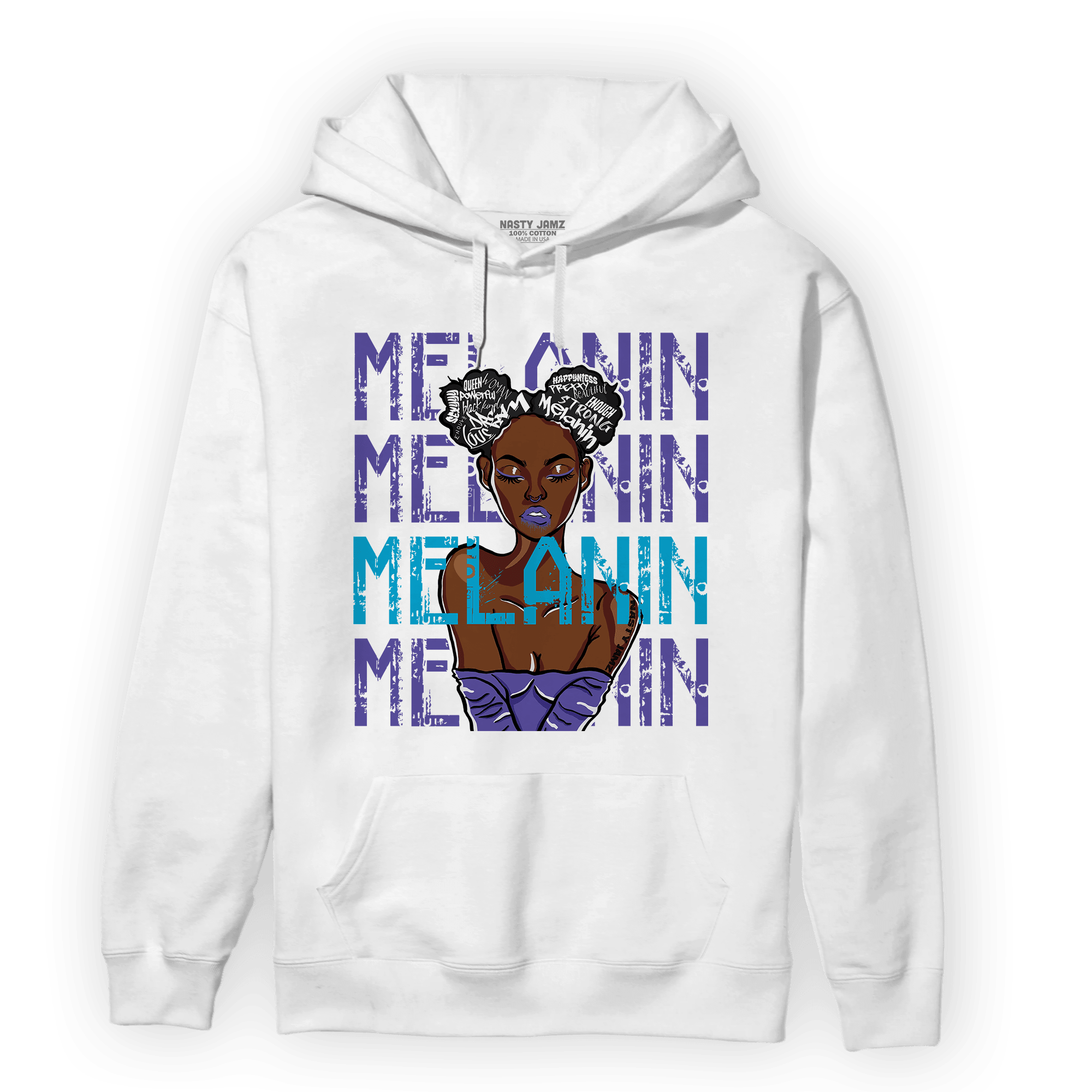 Aqua 6s Hoodie Match Melanin Girl - NastyJamz