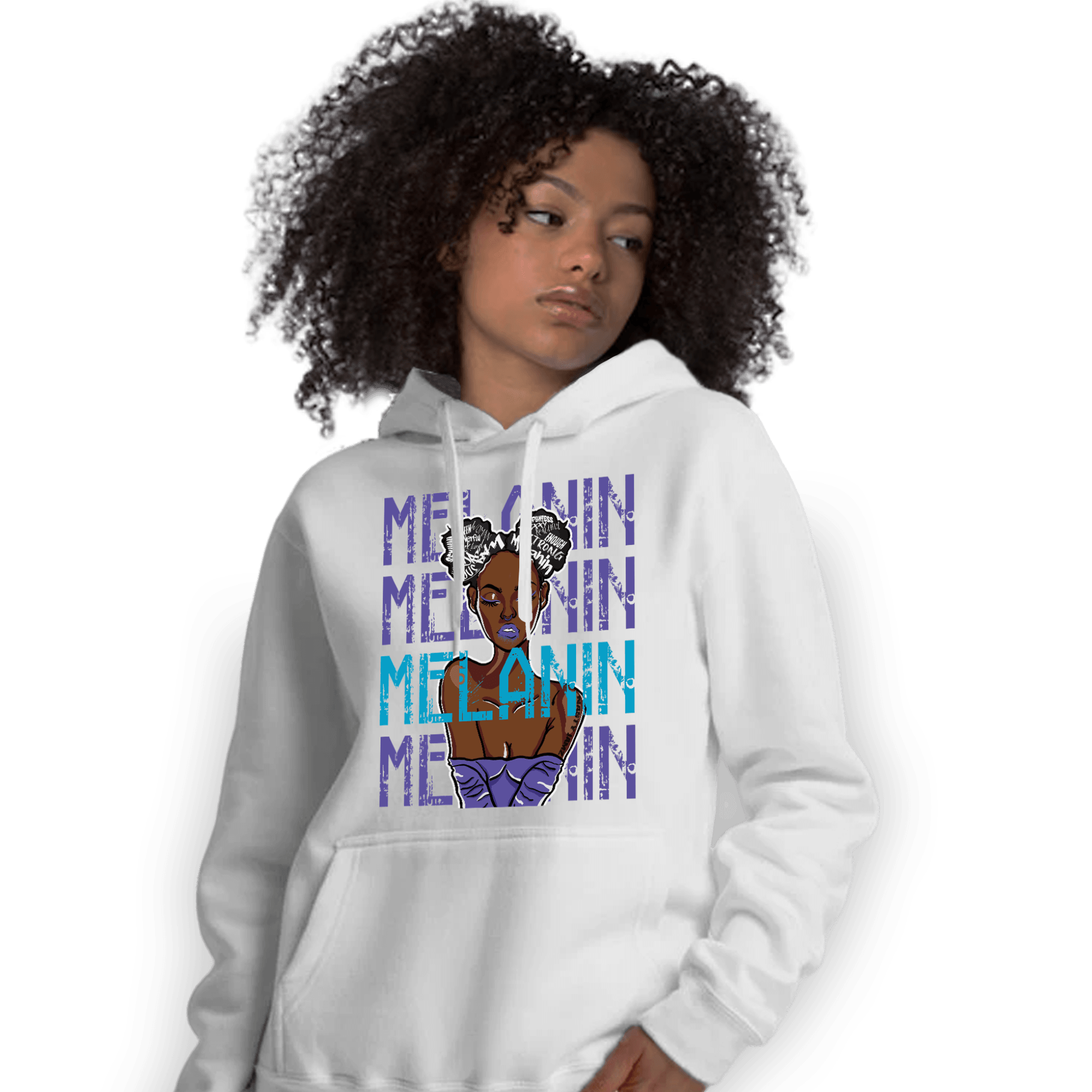 Aqua 6s Hoodie Match Melanin Girl - NastyJamz