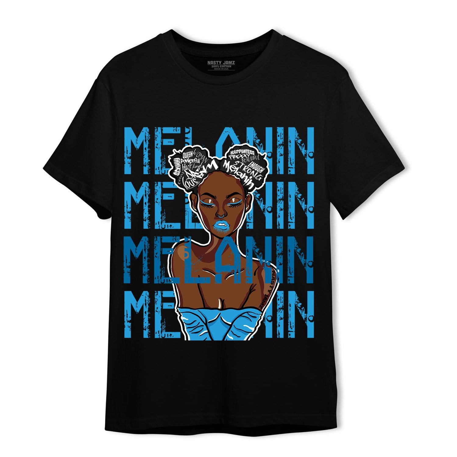 Powder Blue 9s T Shirt Match Melanin Girl - NastyJamz