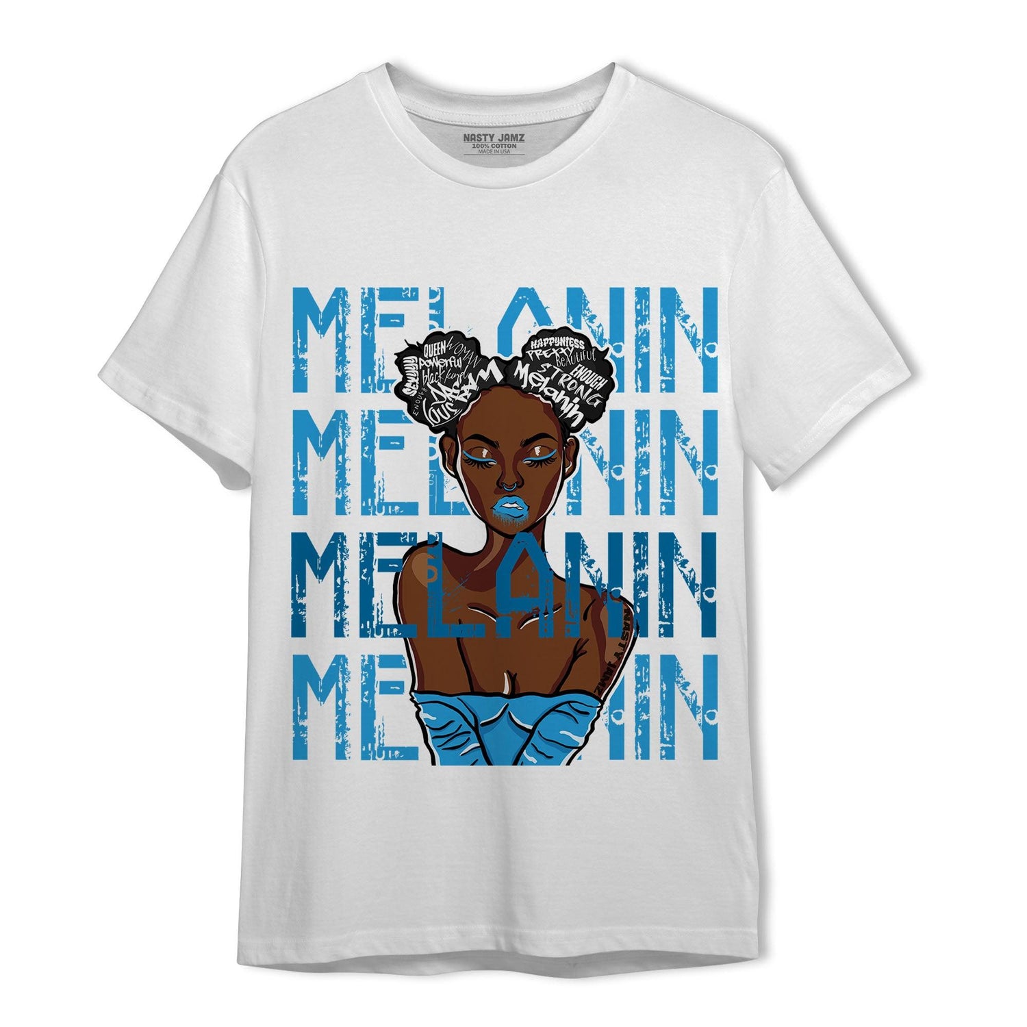 Powder Blue 9s T Shirt Match Melanin Girl - NastyJamz