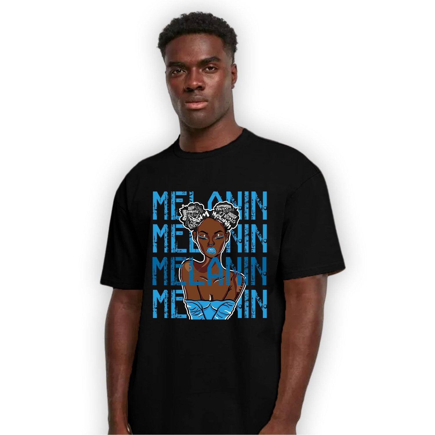 Powder Blue 9s T Shirt Match Melanin Girl - NastyJamz
