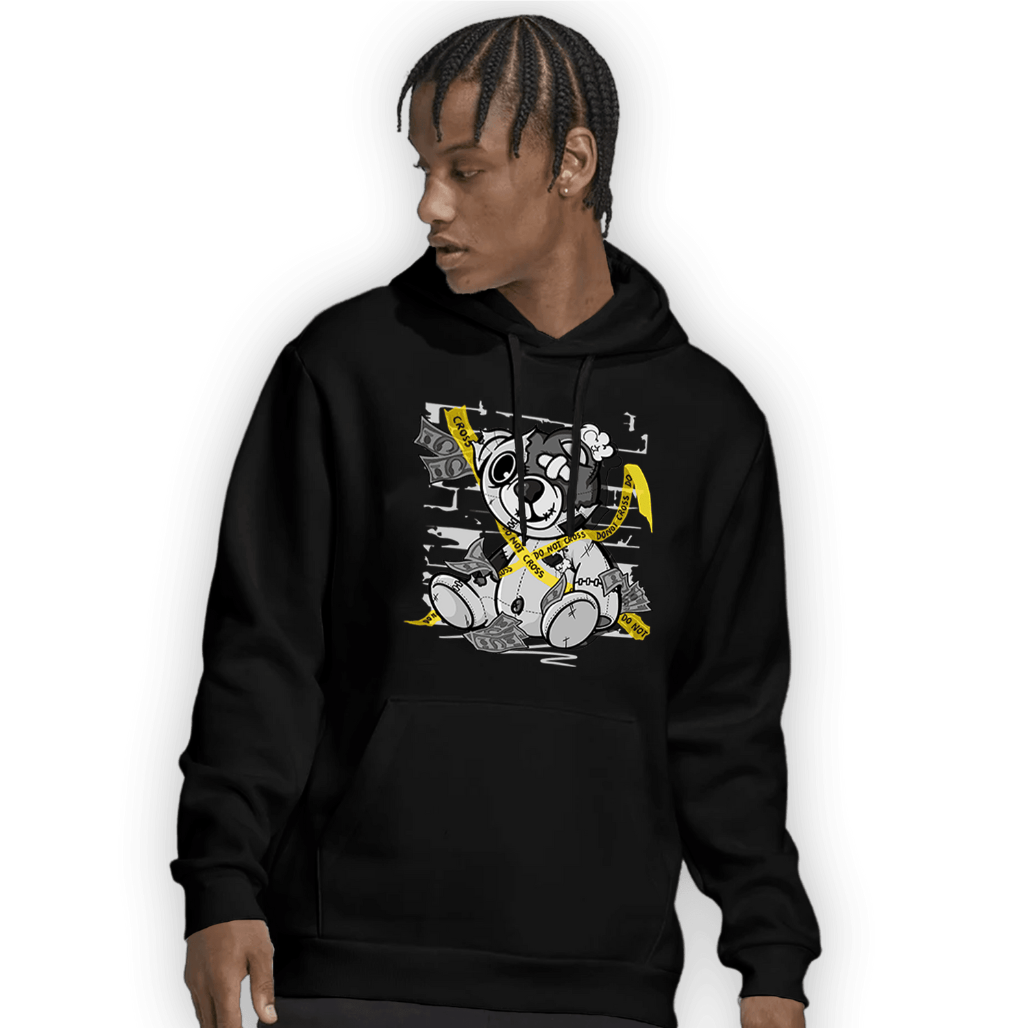 Retro High OG Black White 1s Hoodie Match Money BER - NastyJamz