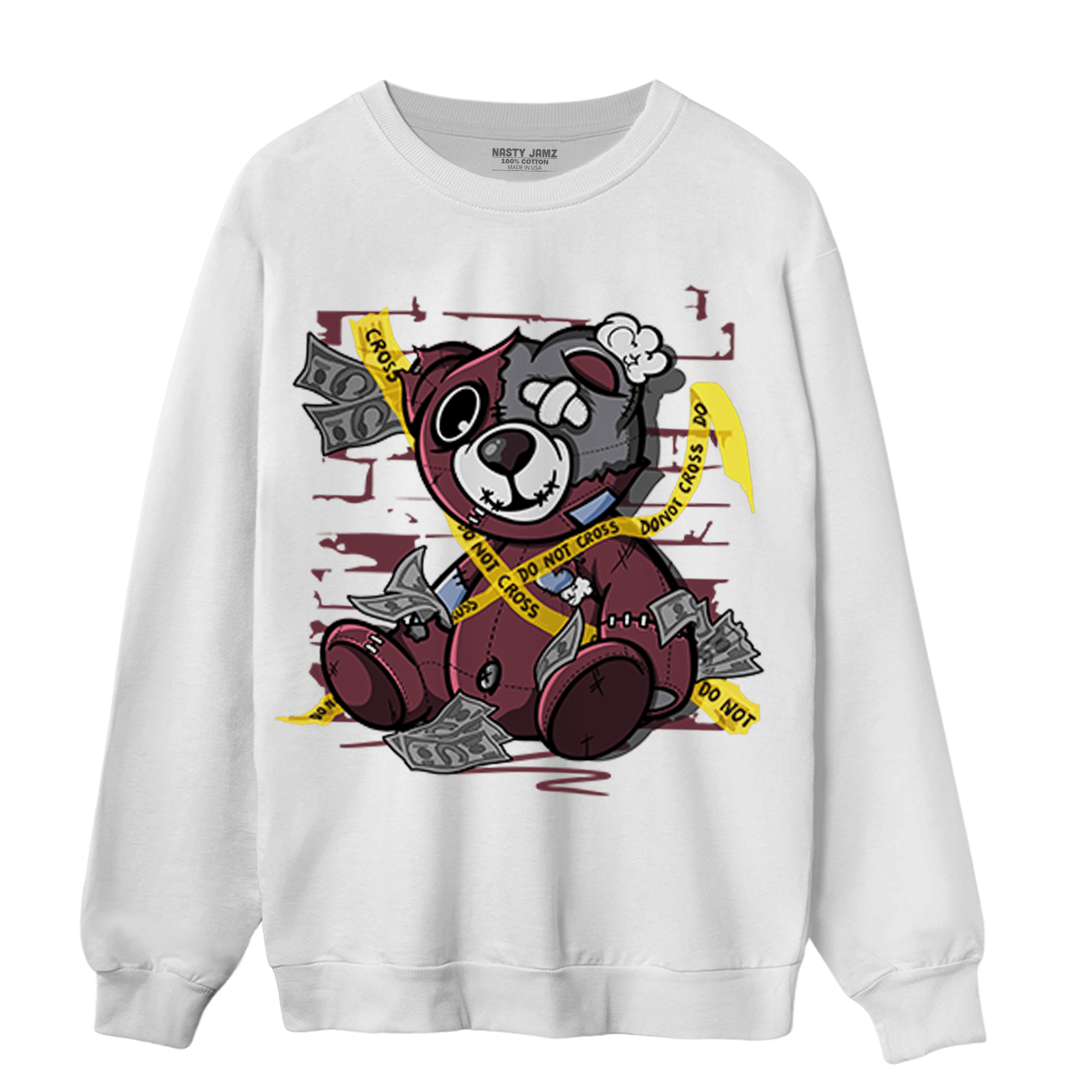 Burgundy 5s Sweatshirt Match Money BER - NastyJamz