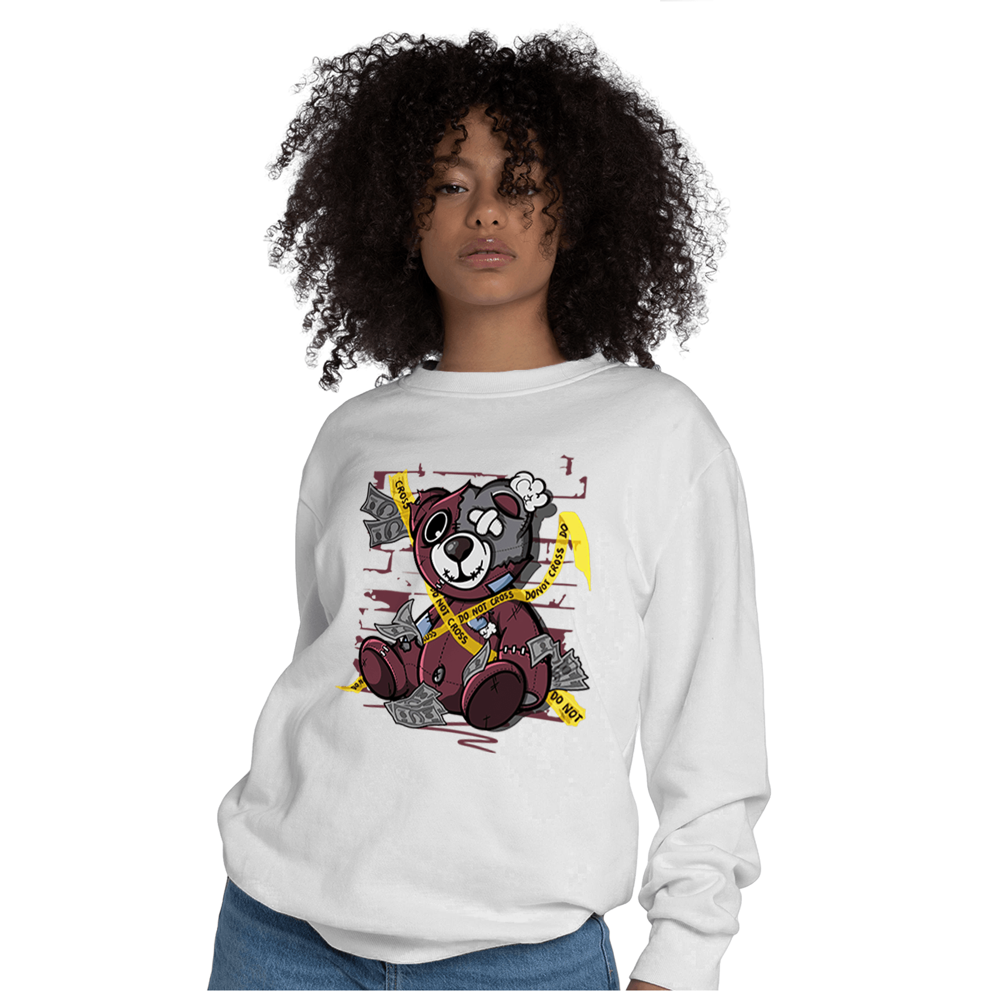Burgundy 5s Sweatshirt Match Money BER - NastyJamz