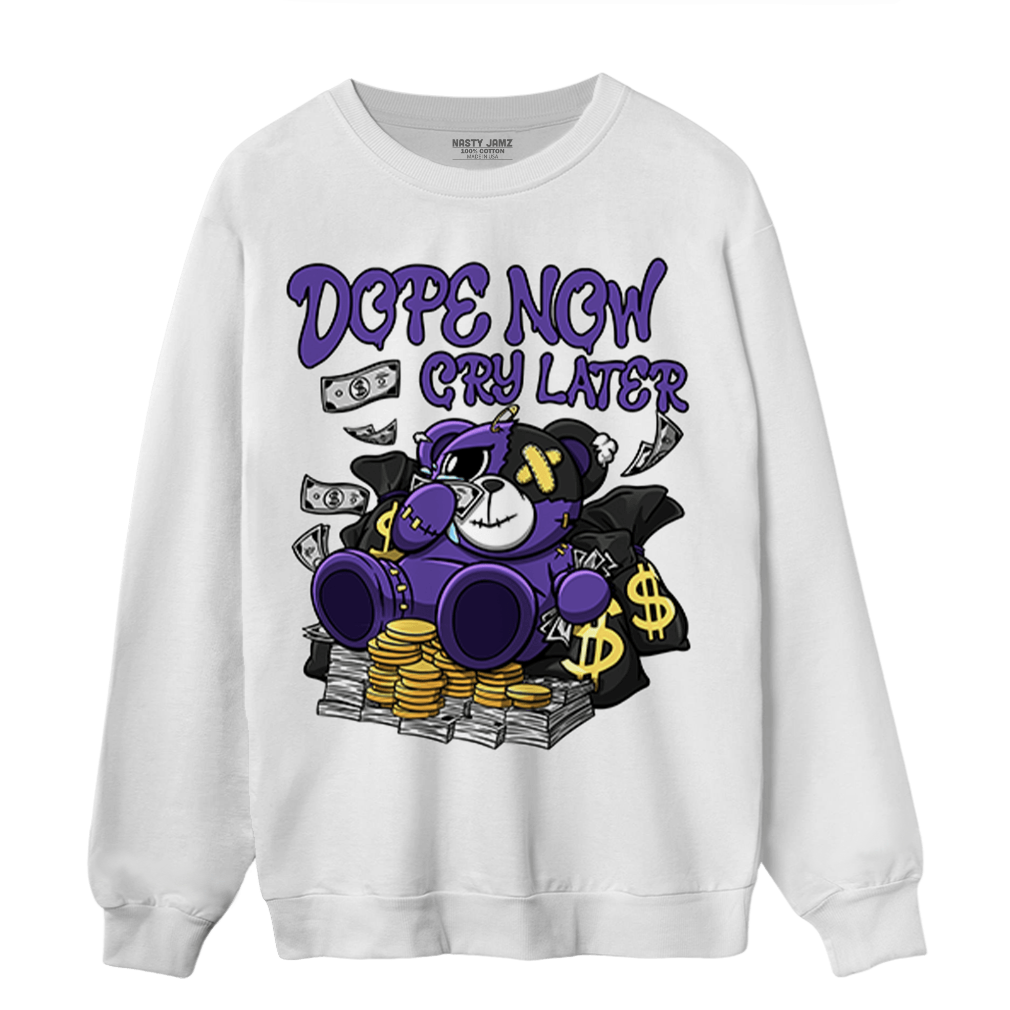Field Purple 12s Sweatshirt Match Money Cry BER - NastyJamz