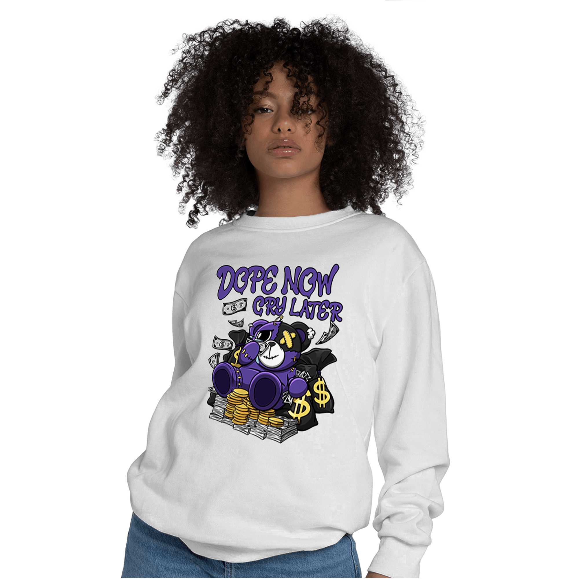 Field Purple 12s Sweatshirt Match Money Cry BER - NastyJamz