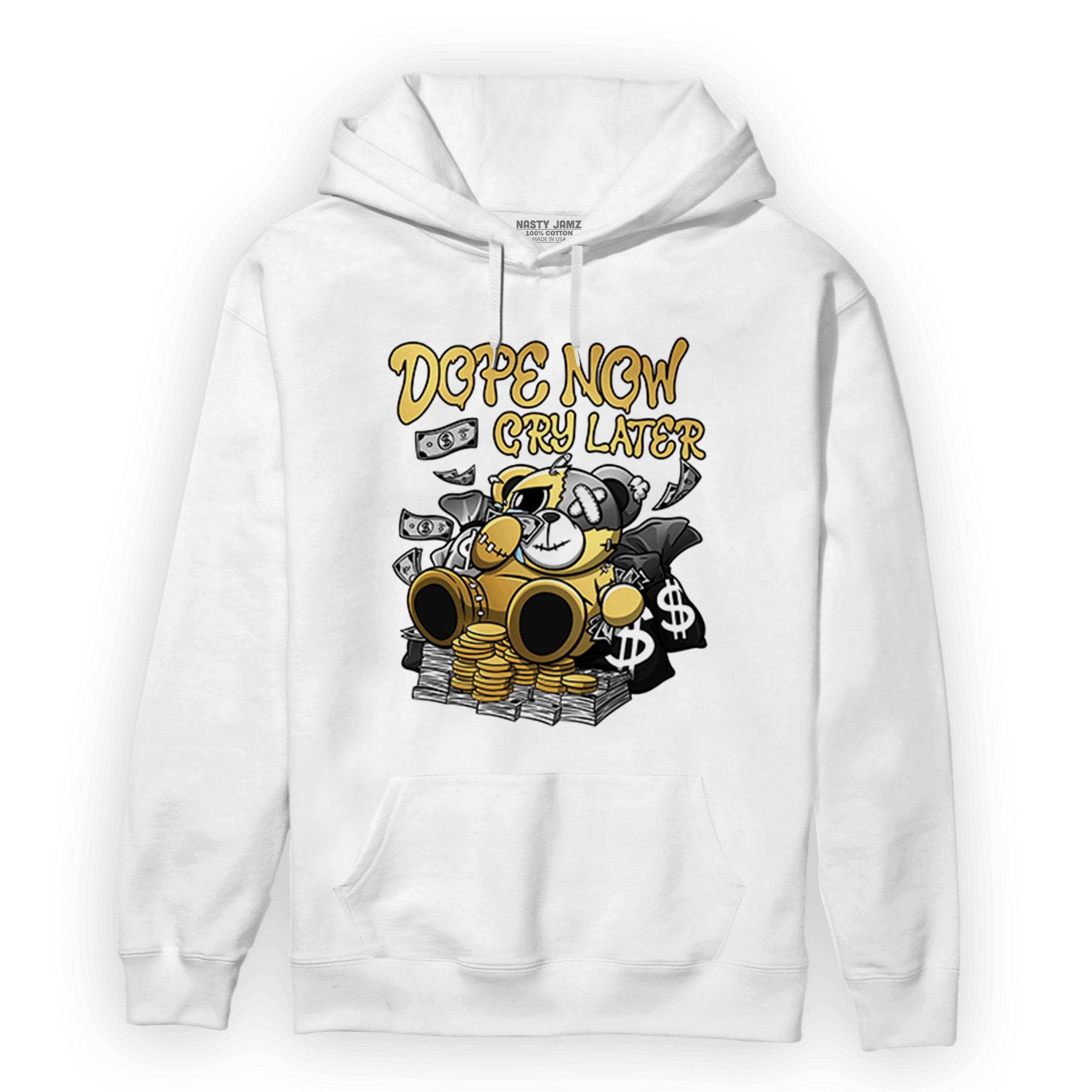 Mid SE Black Gold 1s Hoodie Match Money Cry BER - NastyJamz