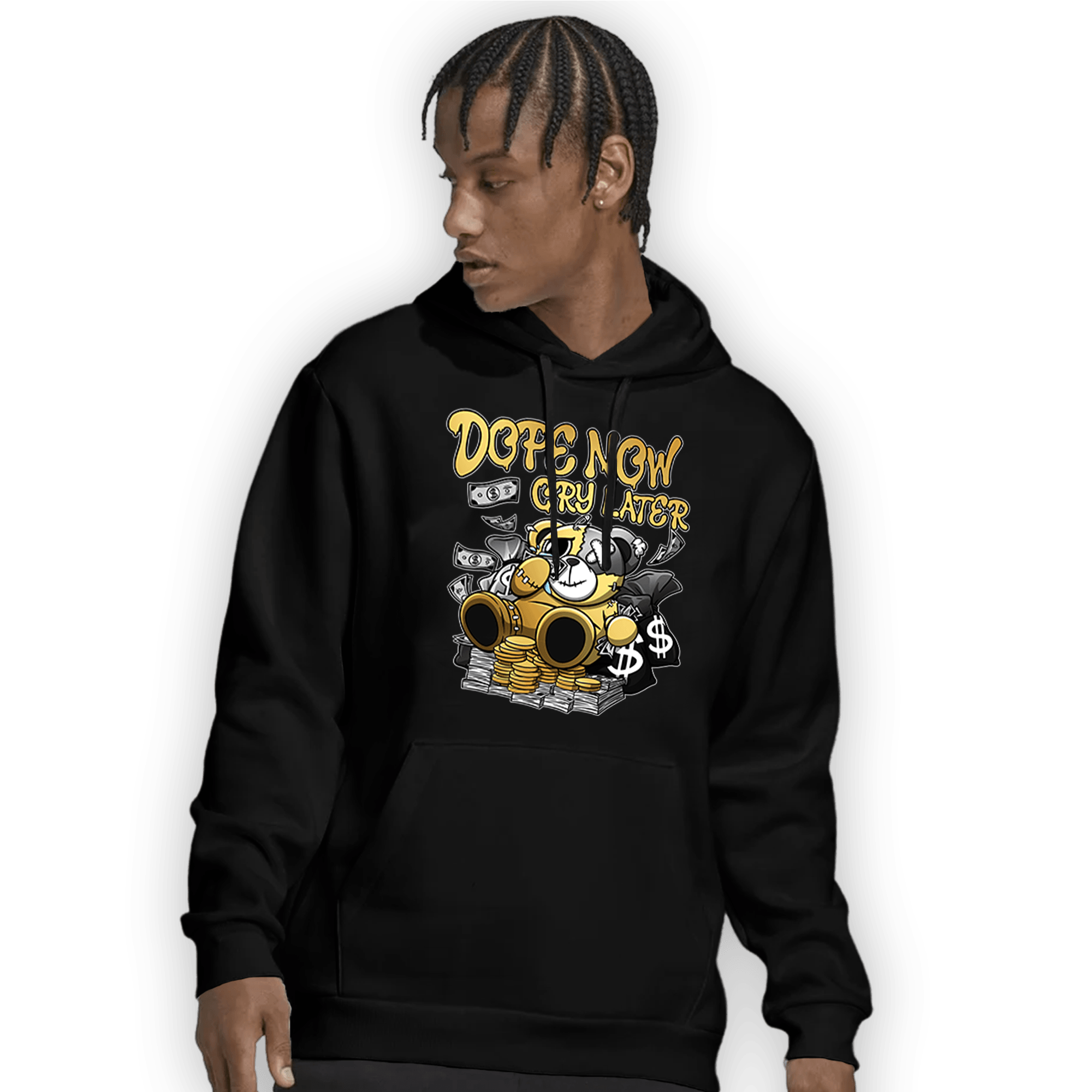 Mid SE Black Gold 1s Hoodie Match Money Cry BER - NastyJamz