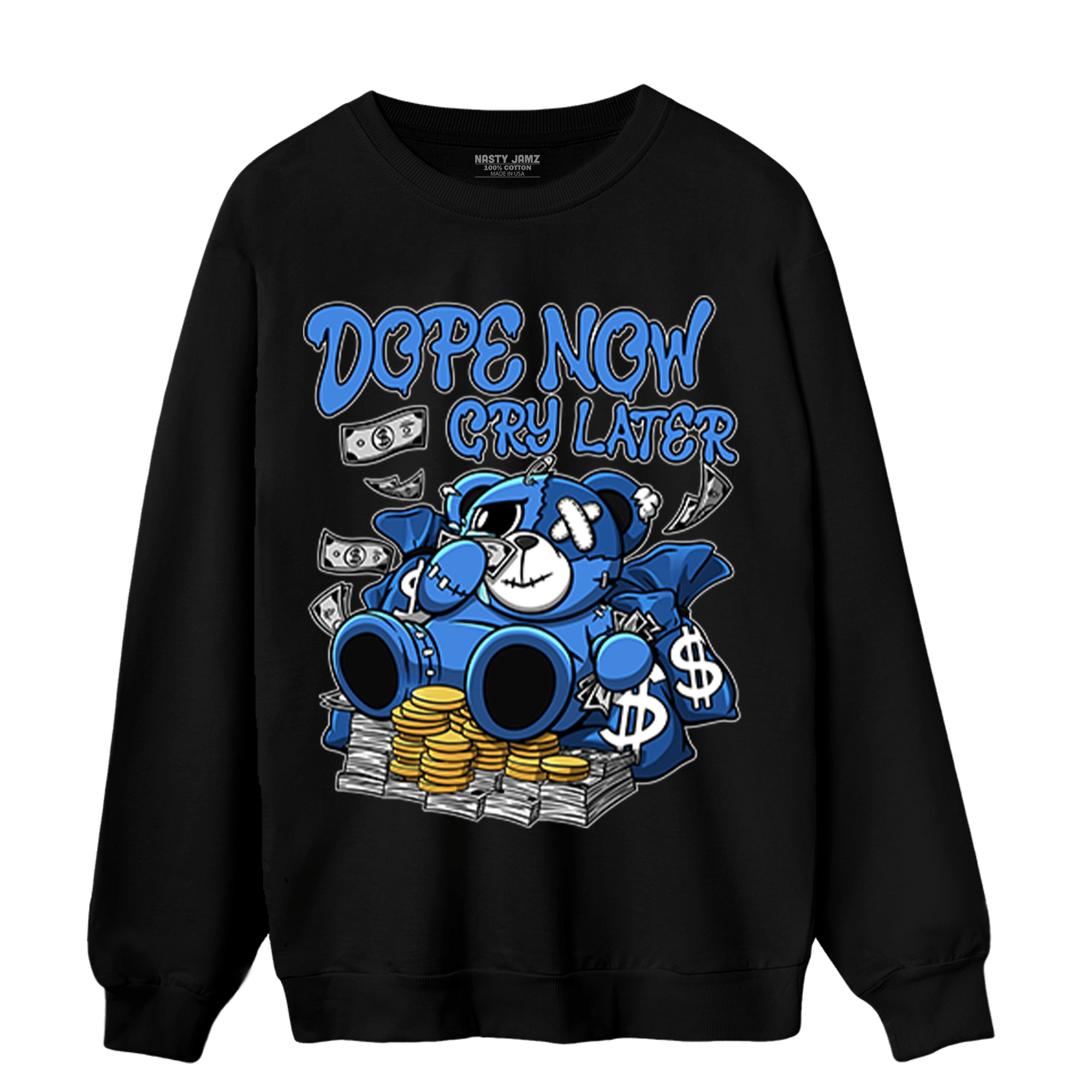 University Blue Toe 1s Sweatshirt Match Money Cry BER - NastyJamz